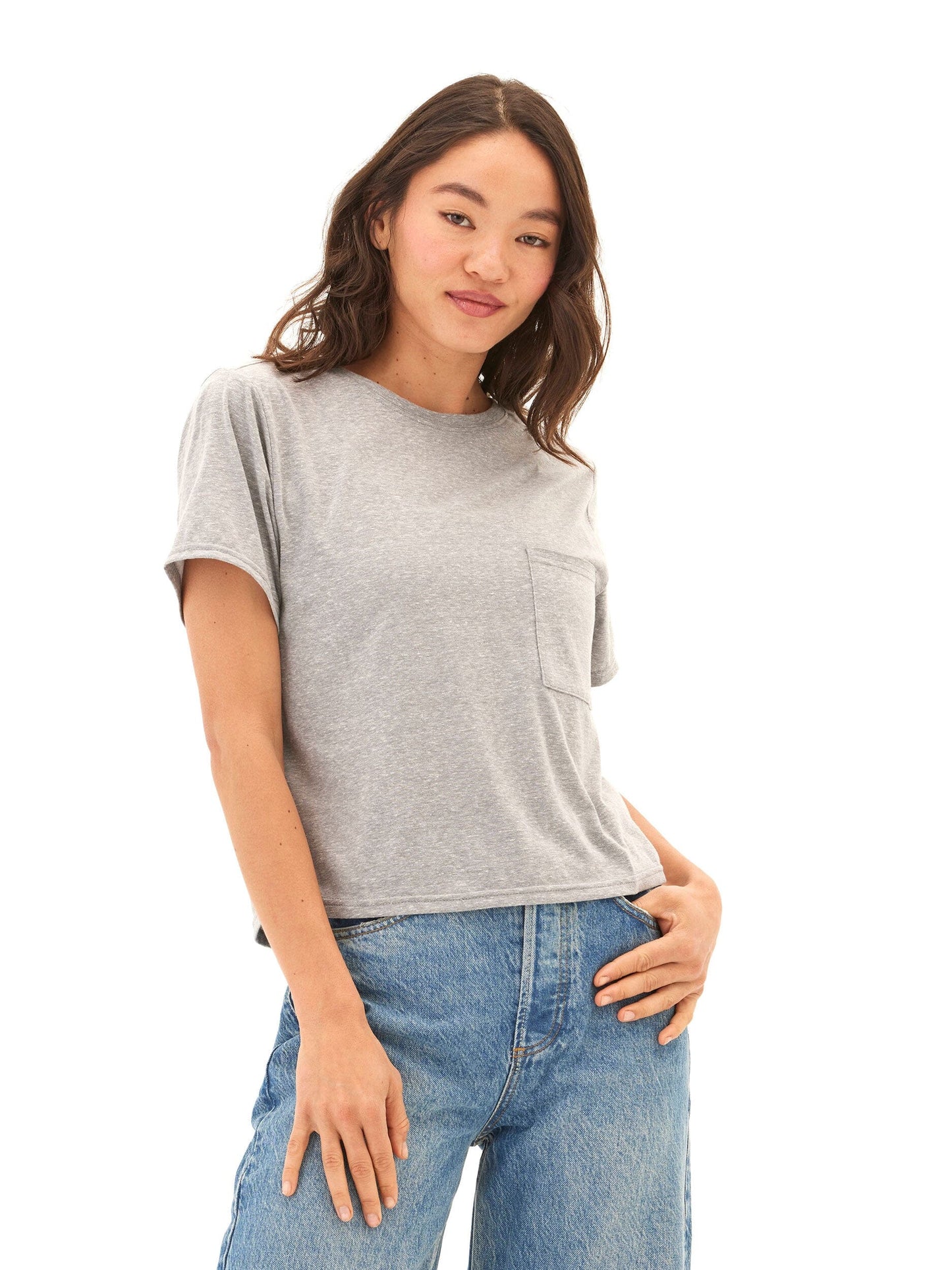 Shelbie Triblend Jersey Pocket Tee