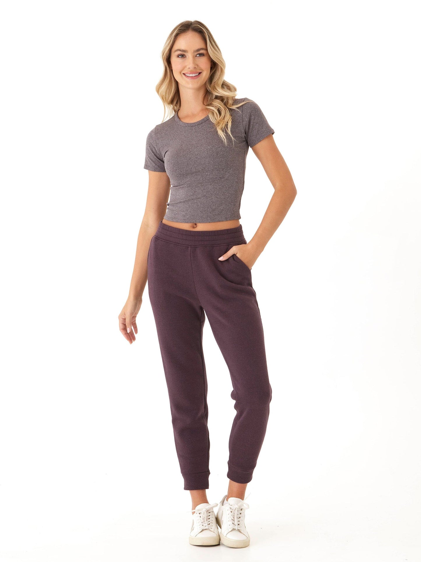 Guadalupe Heather Luxe Jersey Crop Tee