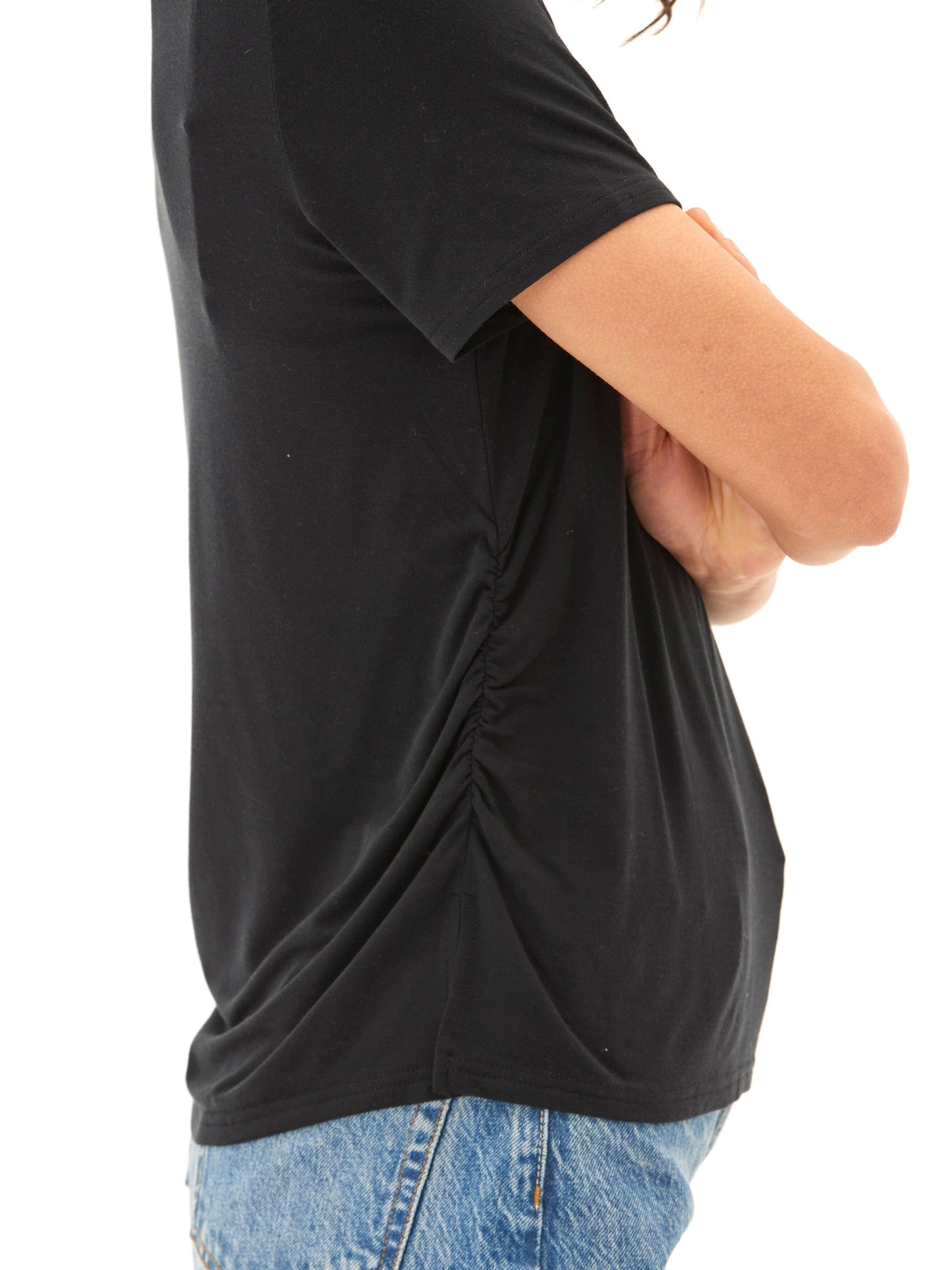 Briona Tencel Jersey Ruched Side Tee