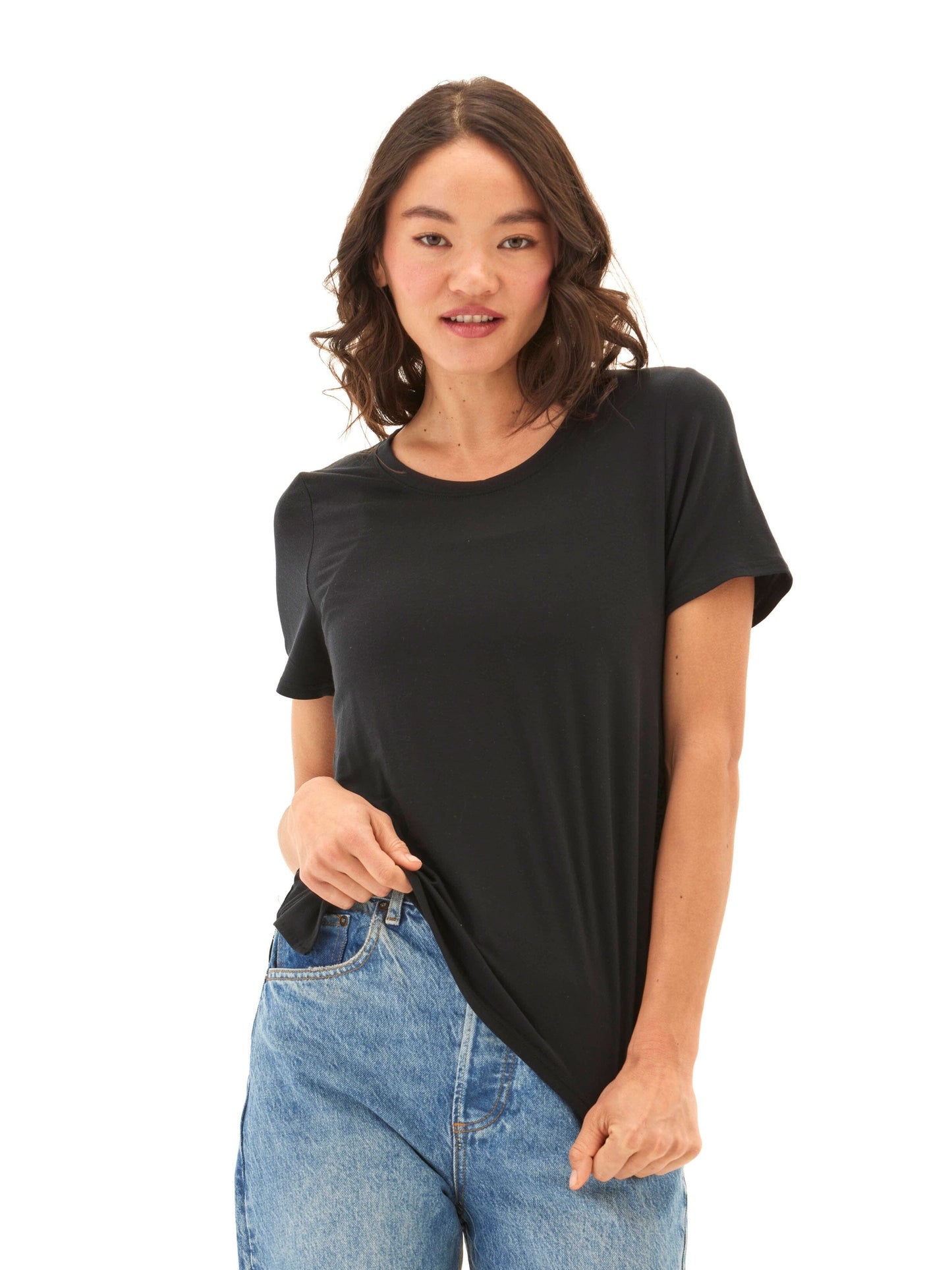 Briona Tencel Jersey Ruched Side Tee