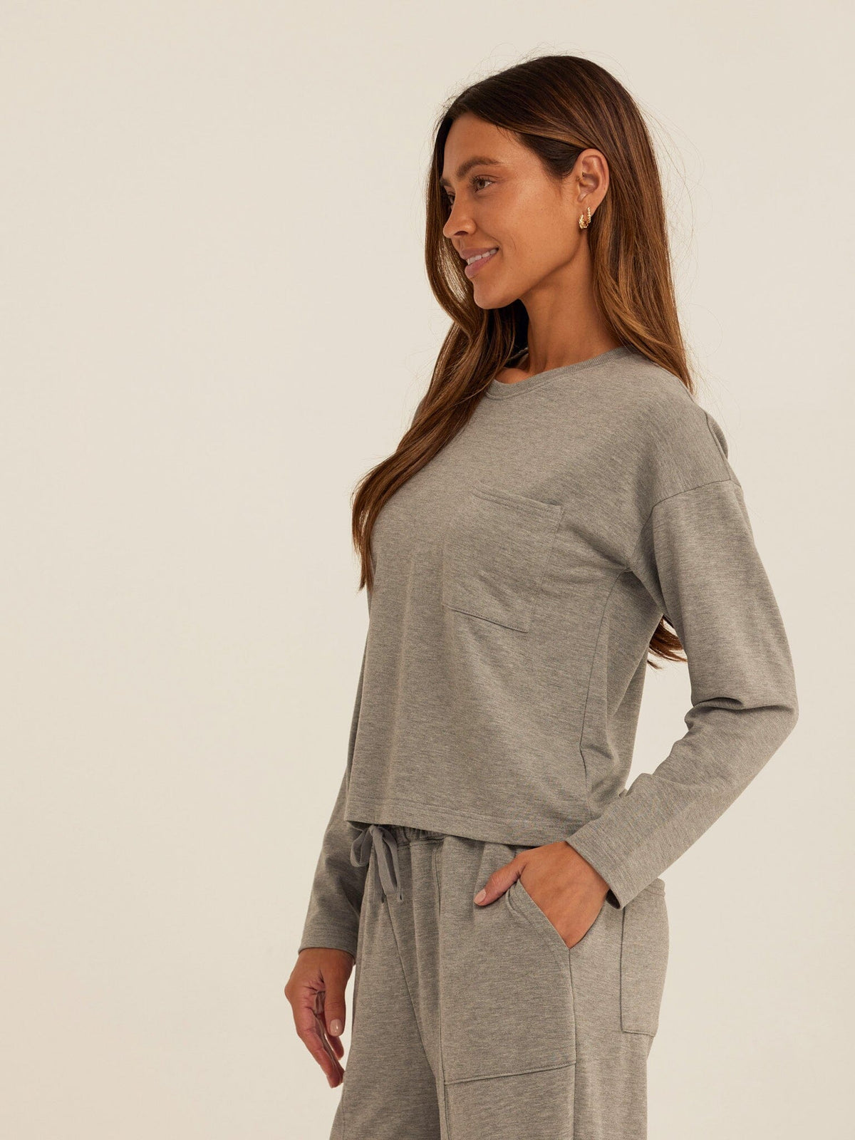 Shaina Modal Terry Pocket Long Sleeve