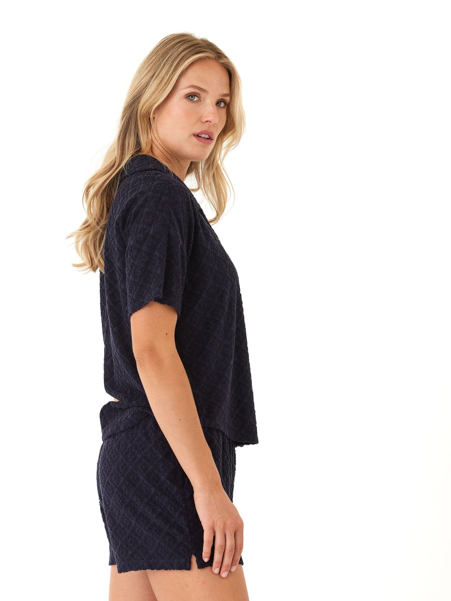 Mikaela Jacquard Terry Button-Up