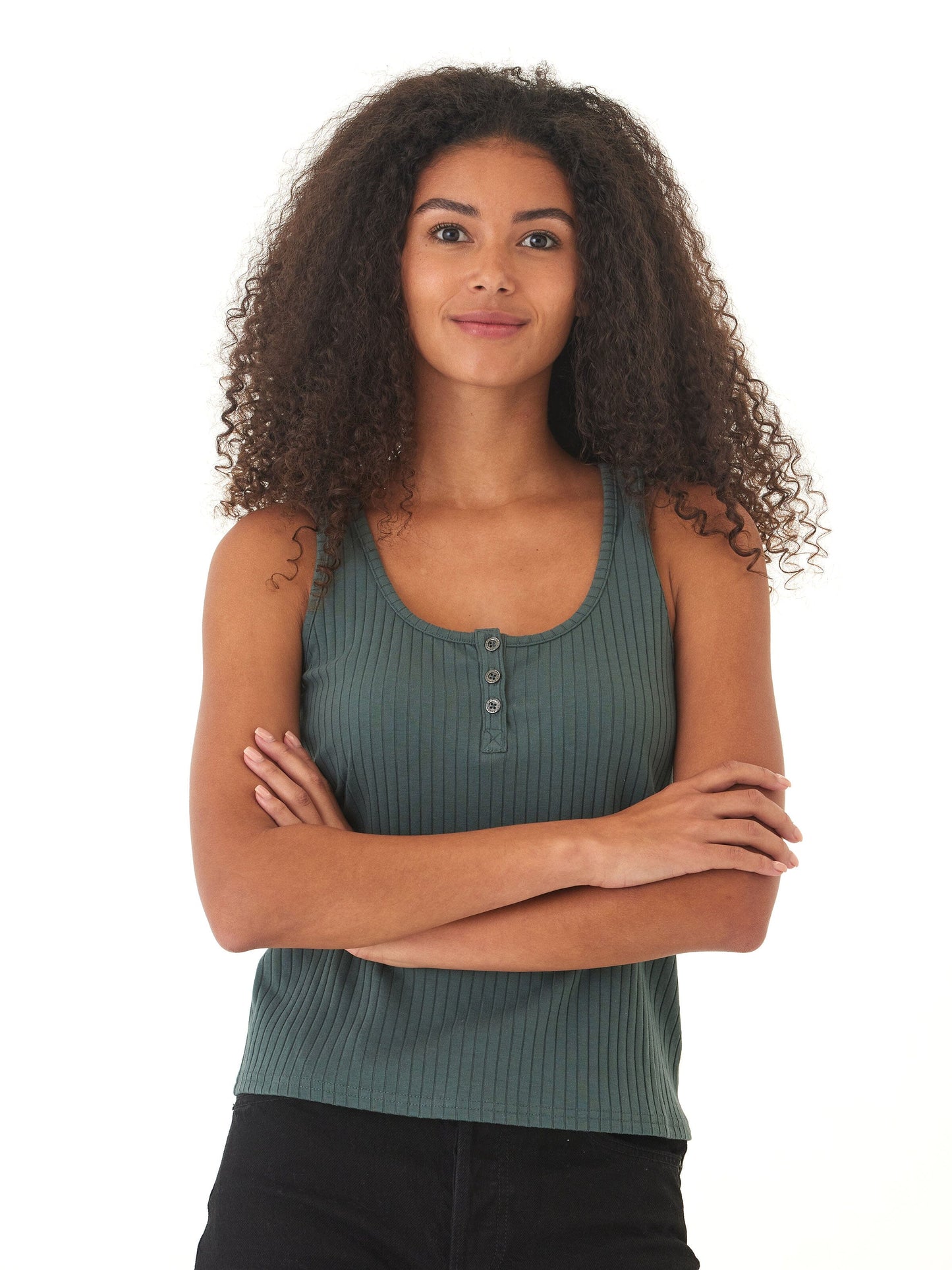 Kathy Organic Rib Henley Tank