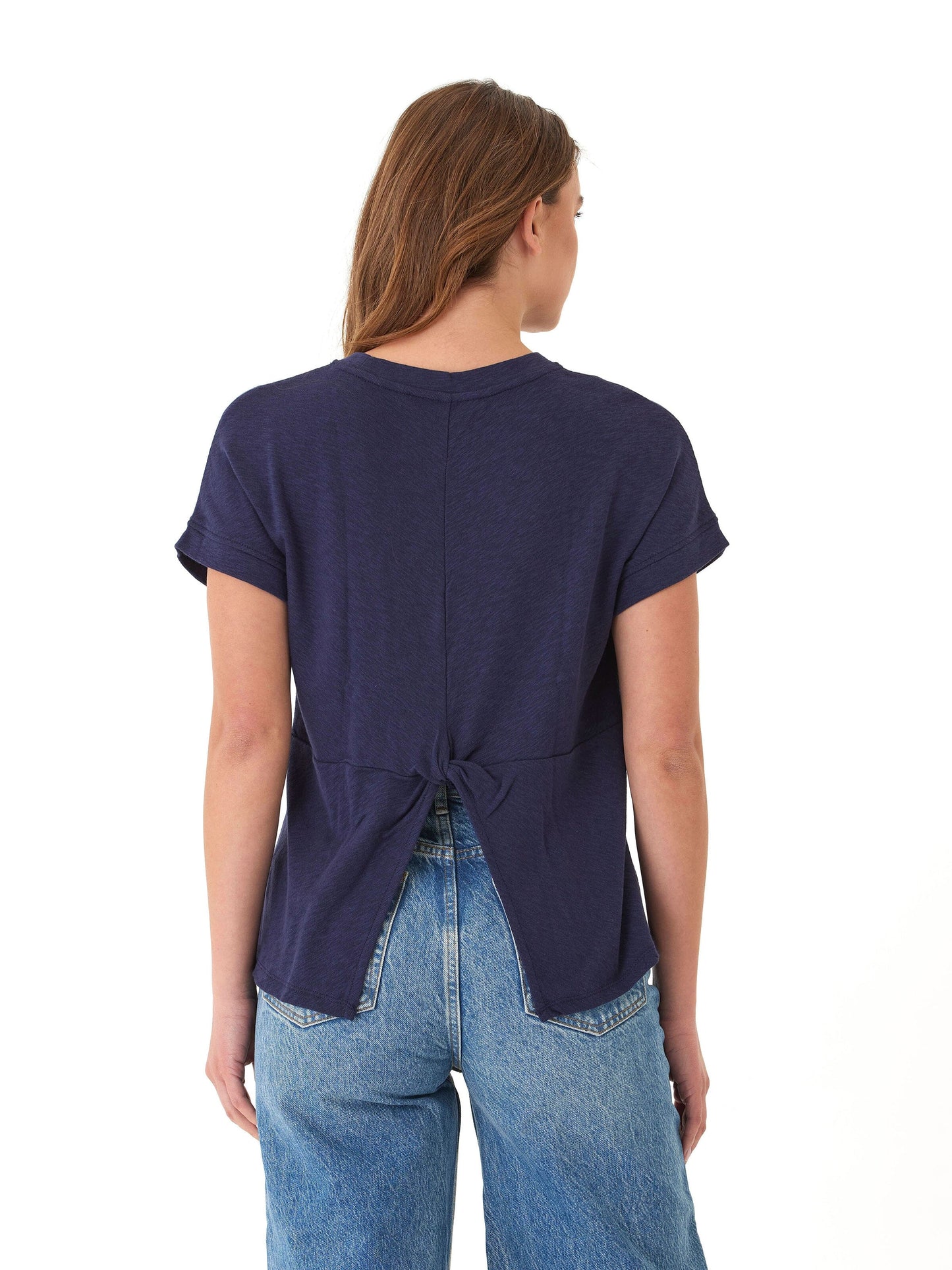 Gianna Textured Slub Jersey Twist Back Tee