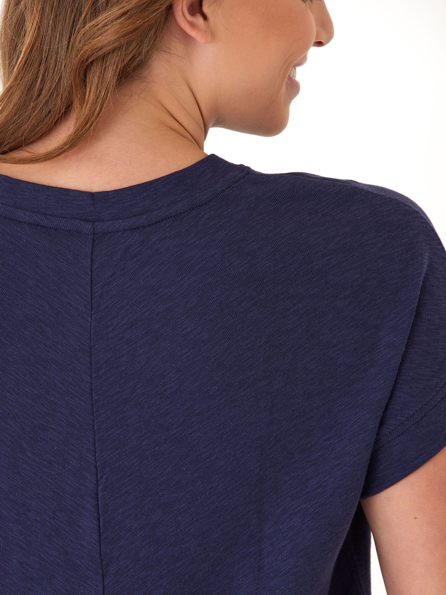 Gianna Textured Slub Jersey Twist Back Tee