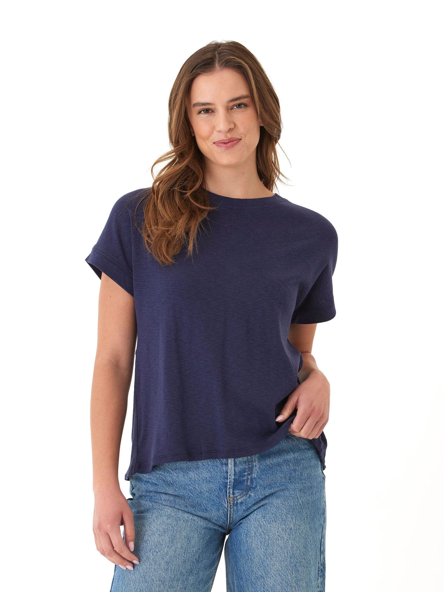 Gianna Textured Slub Jersey Twist Back Tee