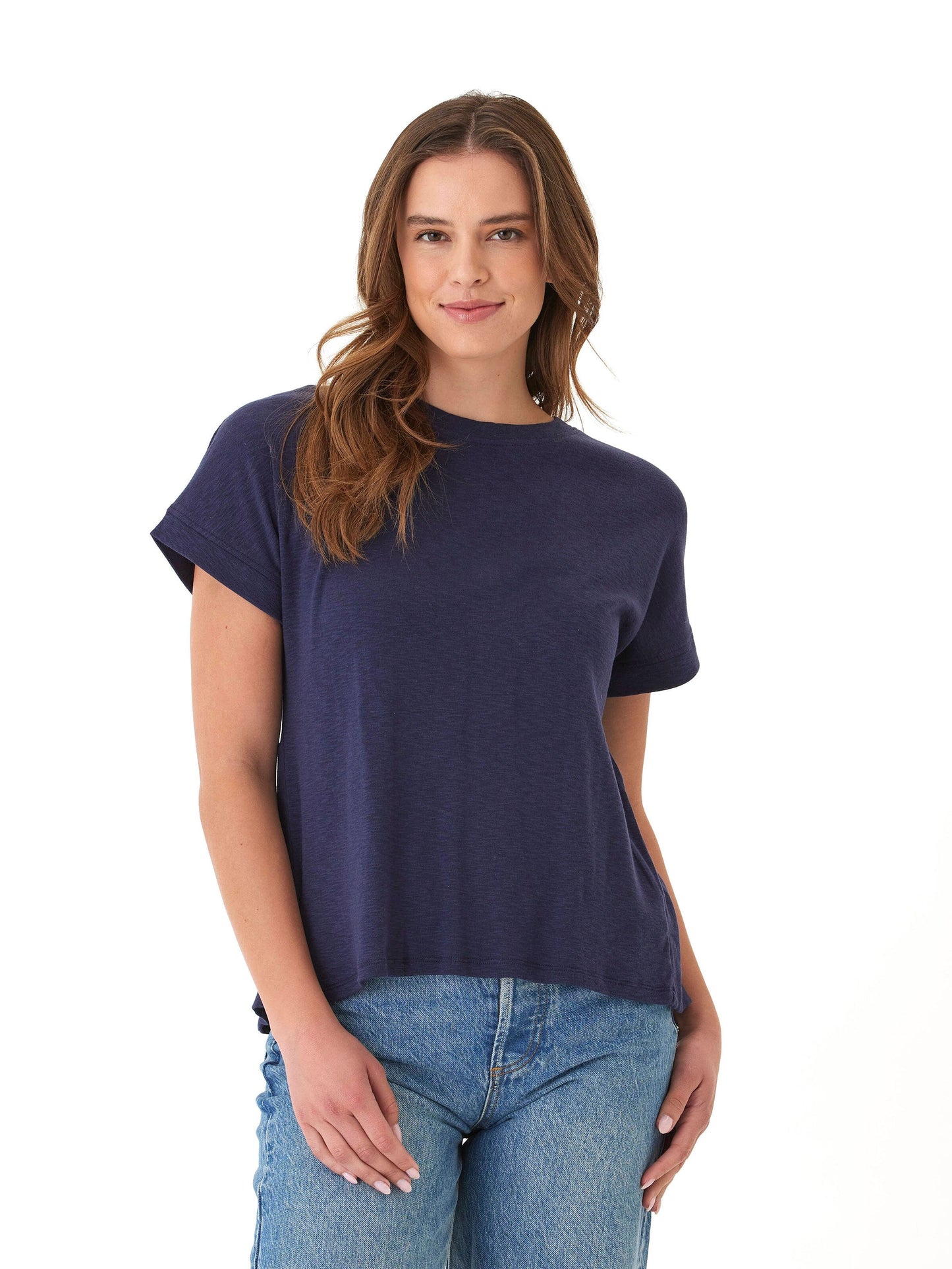 Gianna Textured Slub Jersey Twist Back Tee