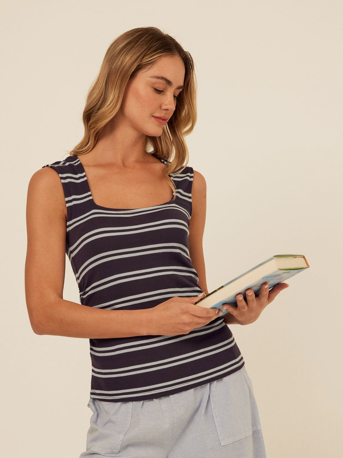 Brynlee Feather Rib Ruched Top
