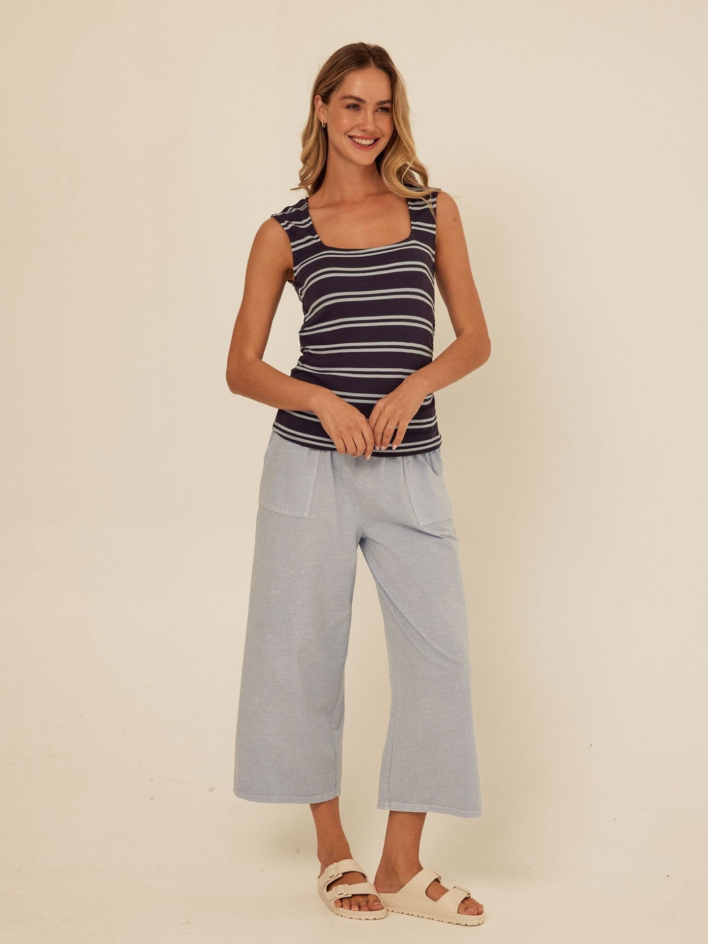 Brynlee Feather Rib Ruched Top