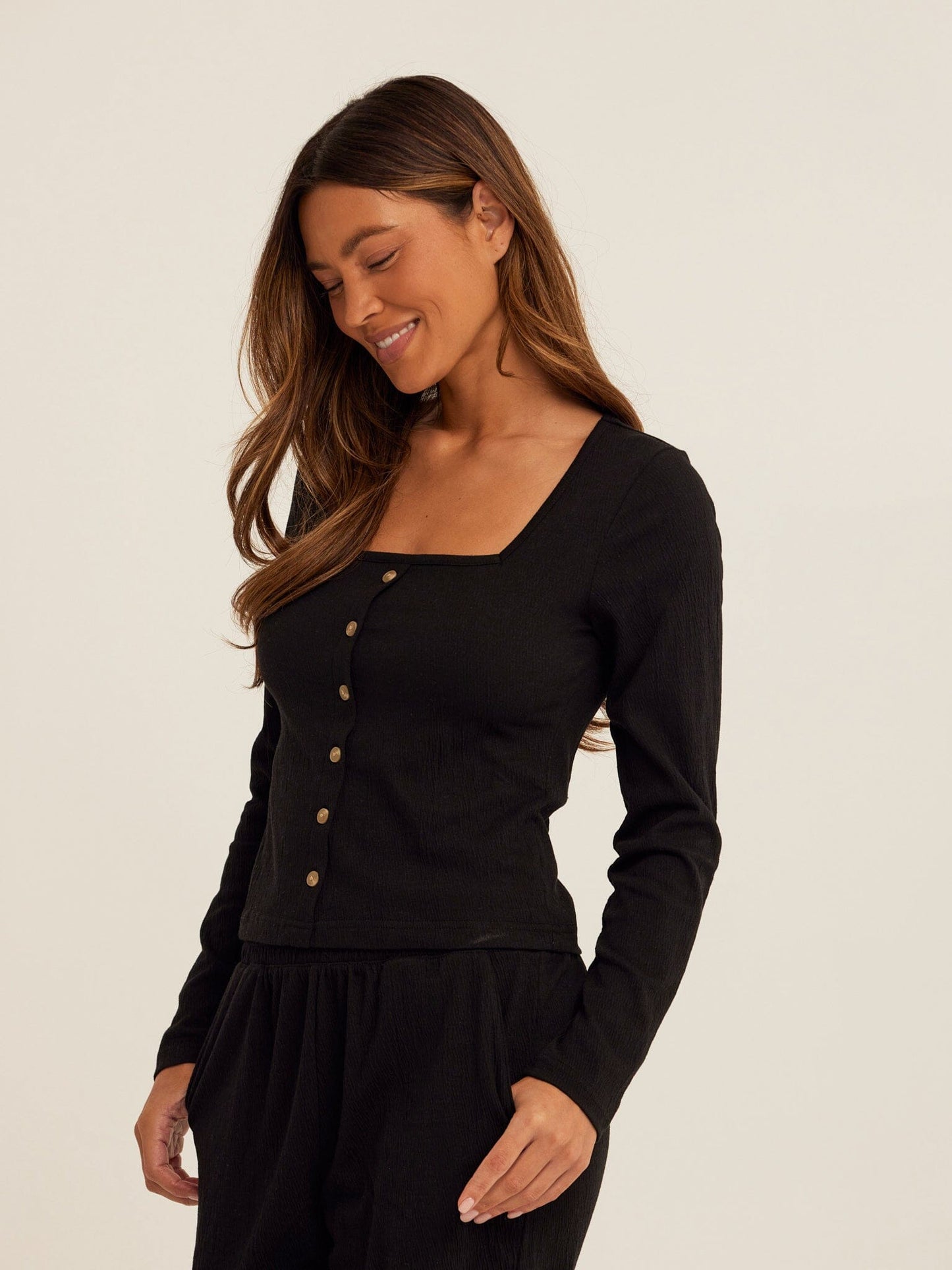 Jamila Smocked Jersey Long Sleeve