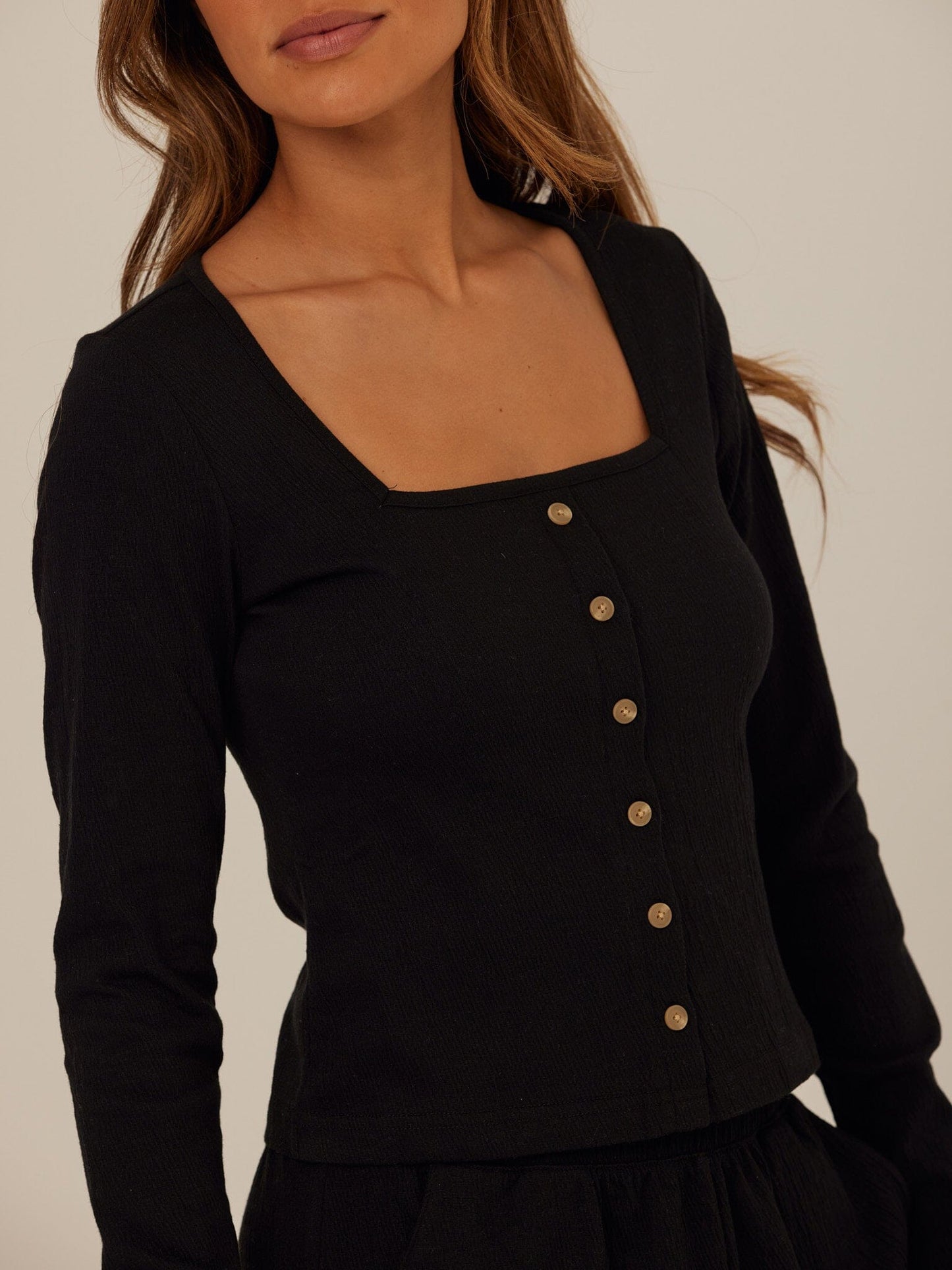 Jamila Smocked Jersey Long Sleeve