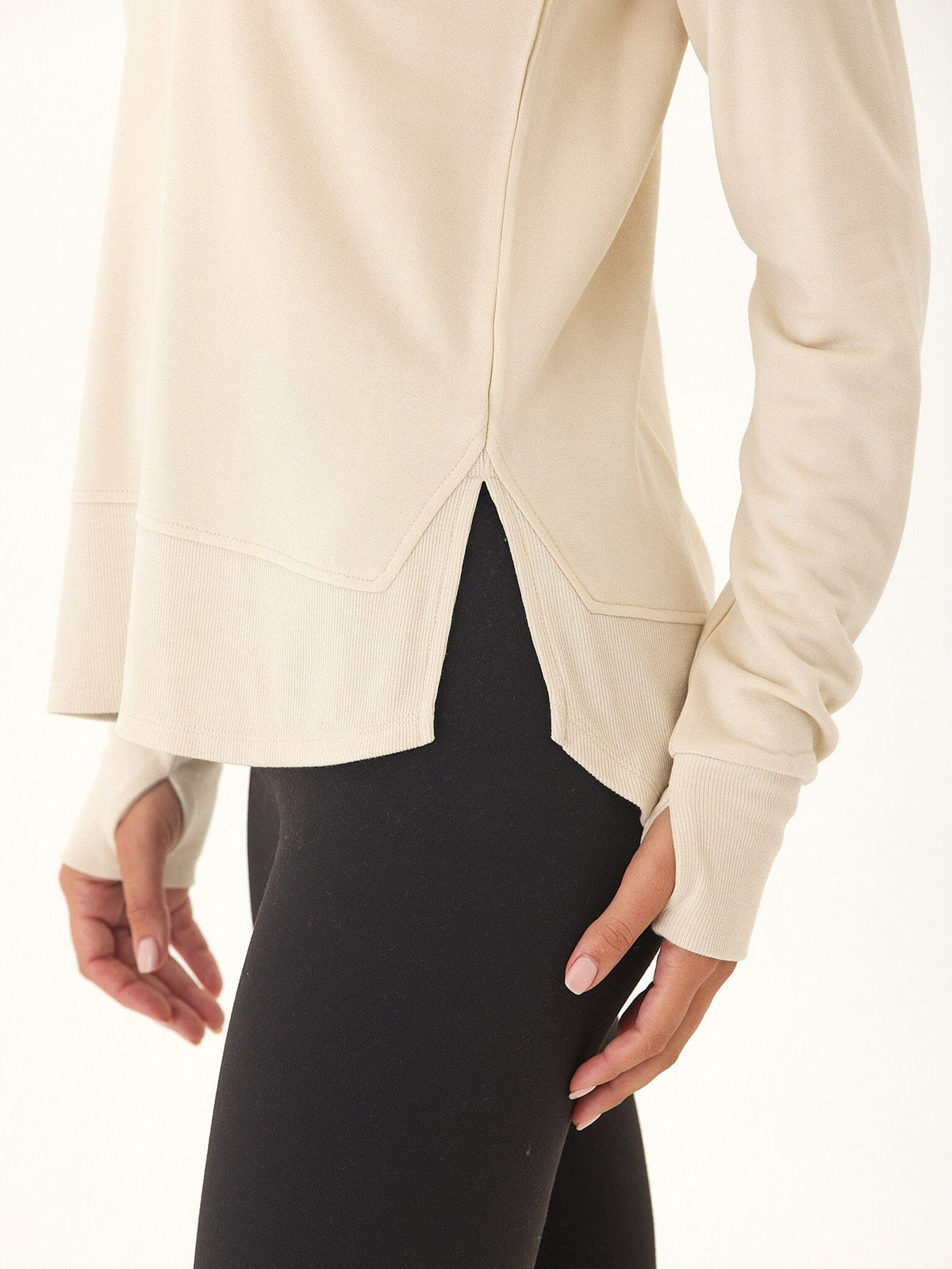 Kenzie Feather Fleece Quarter Zip Raglan Pullover