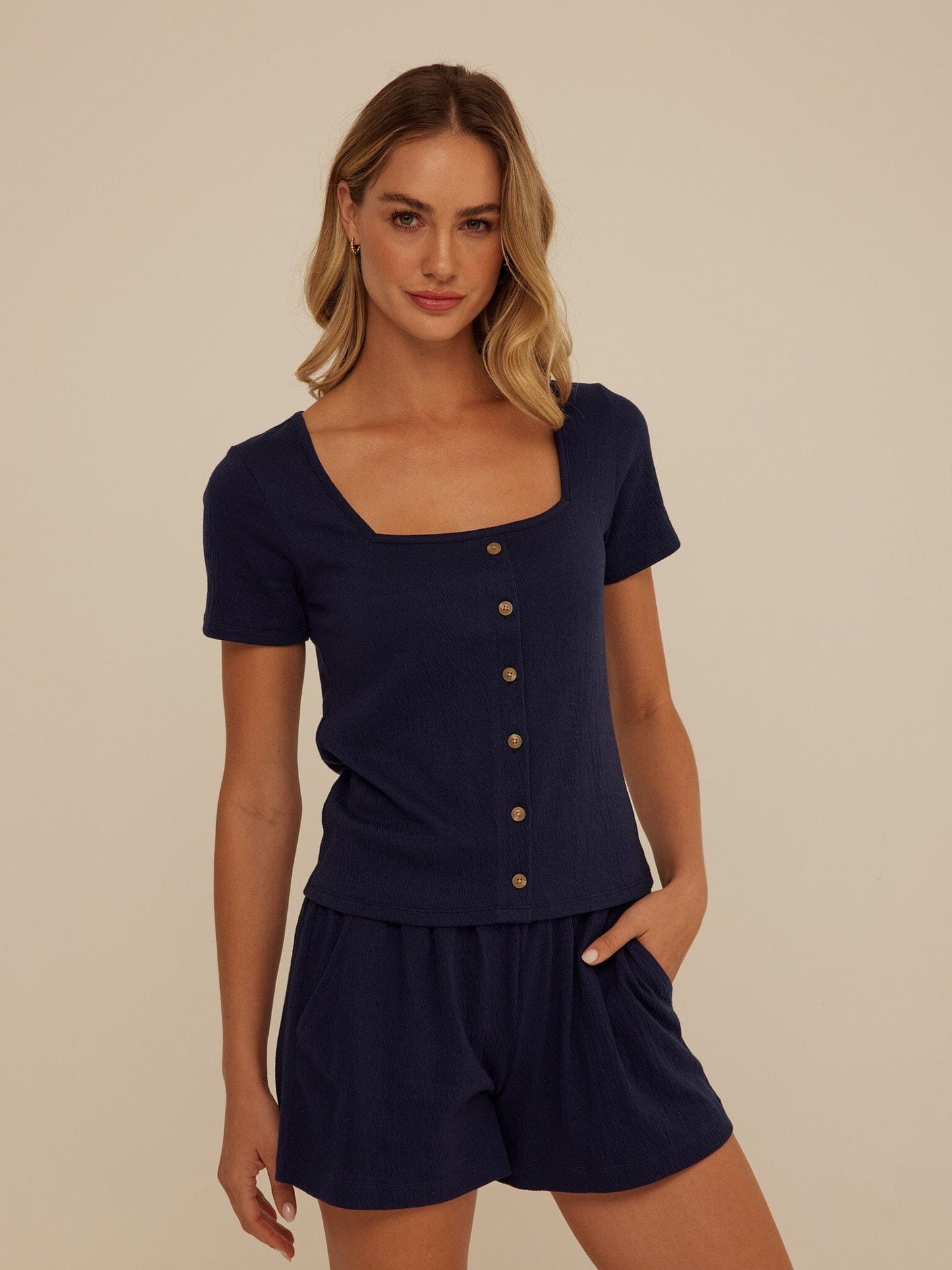 Jamila Smocked Jersey Short Sleeve