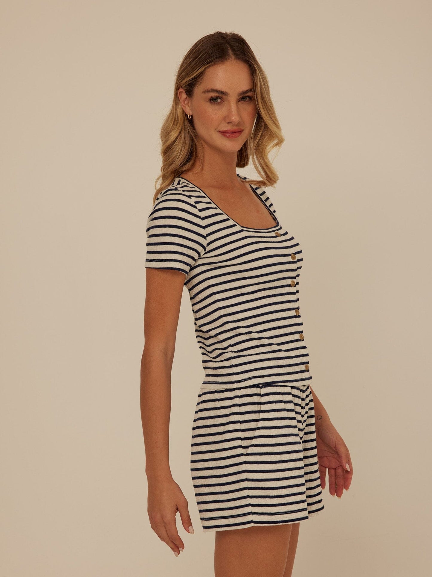 Jamila Smocked Jersey Short Sleeve