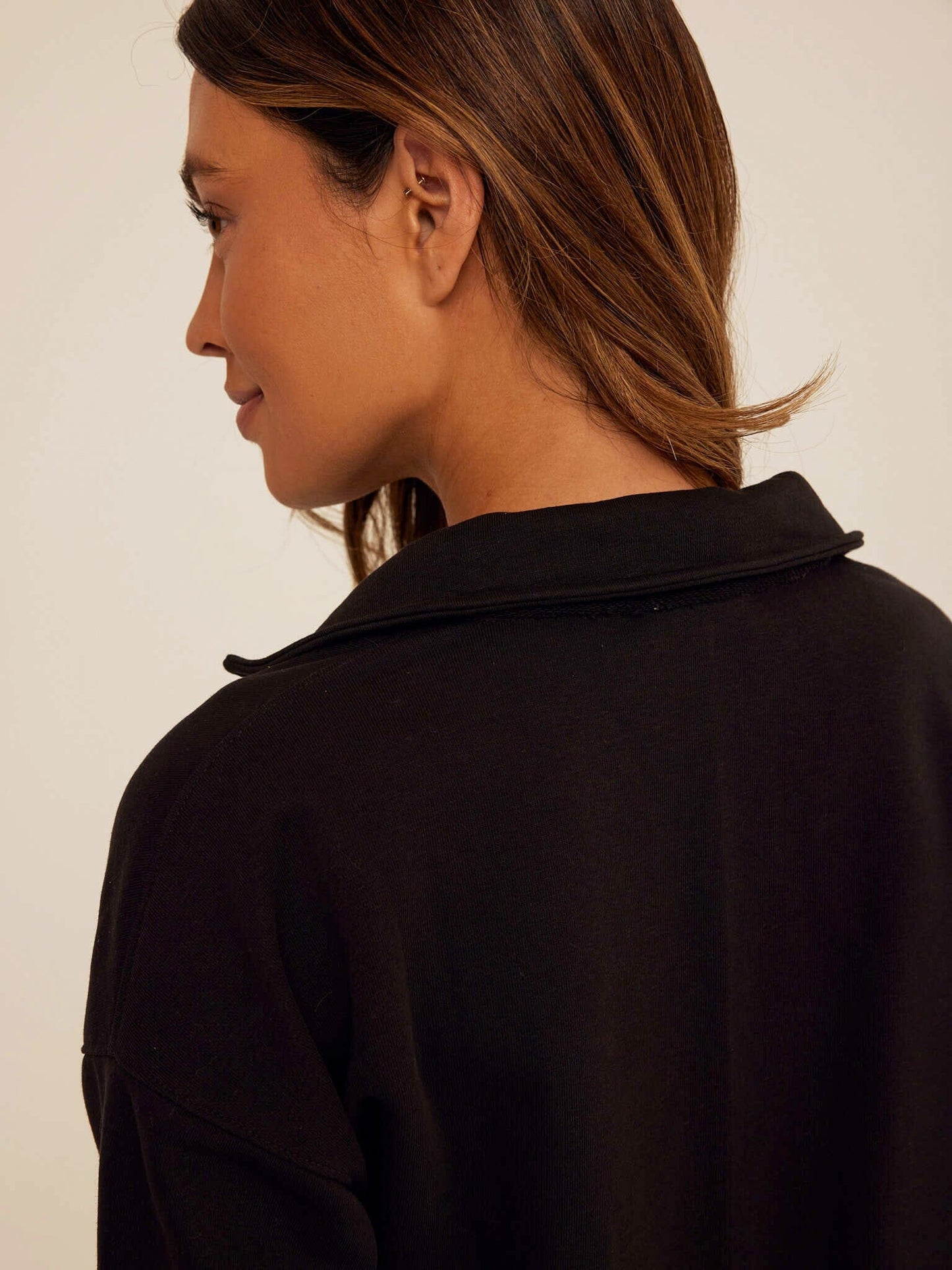Lucetta Cotton Blend Terry Collar Top