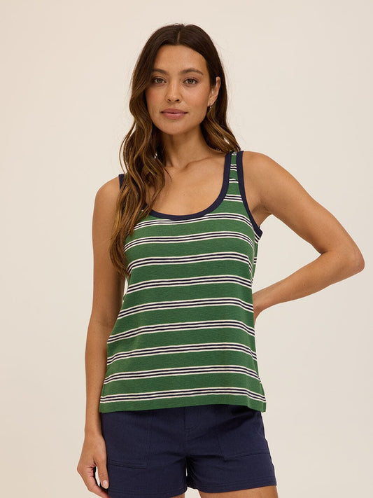 Madelena Tripoli Stripe Textured Slub Jersey Tank