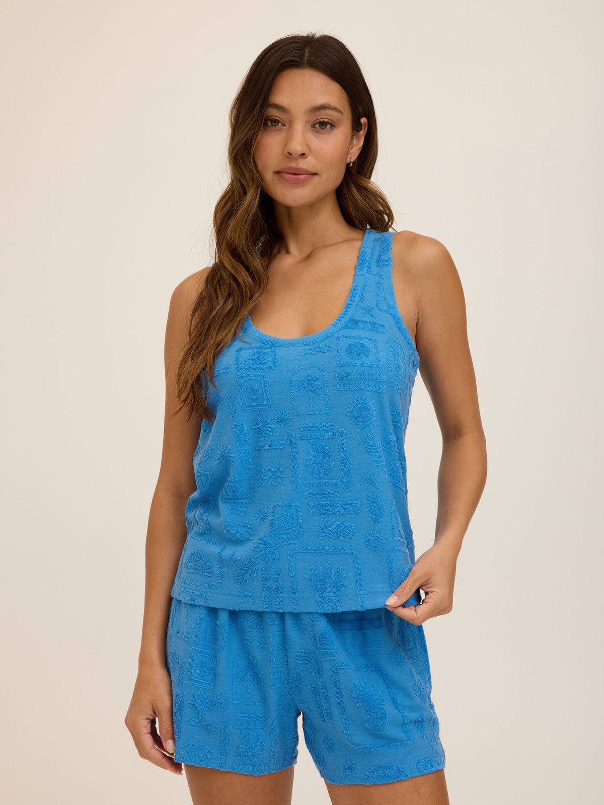 Kassie Vacay Vibes Jacquard Terry Tank