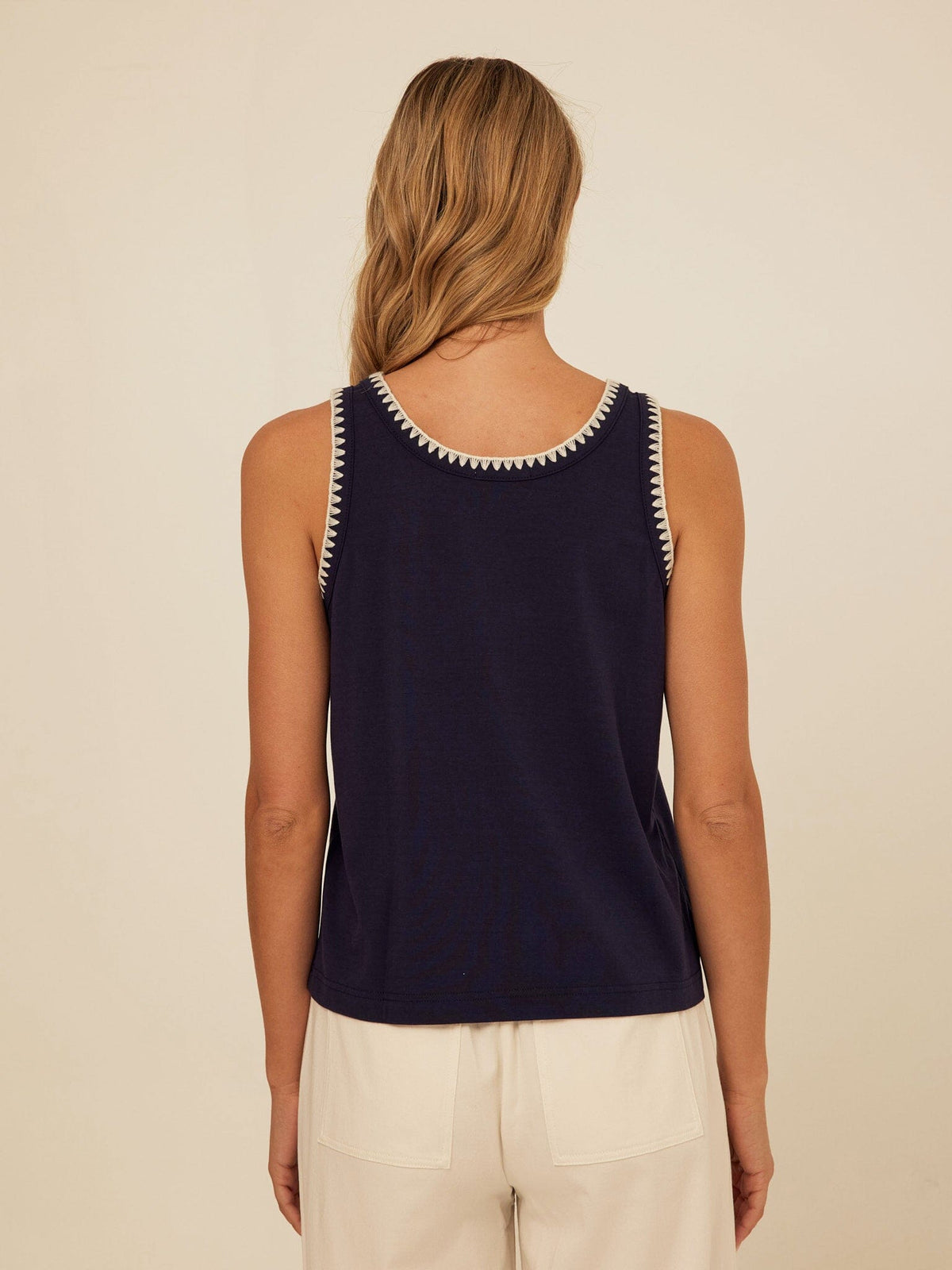 Genevieve Novelty Stitch Eco Jersey Tank