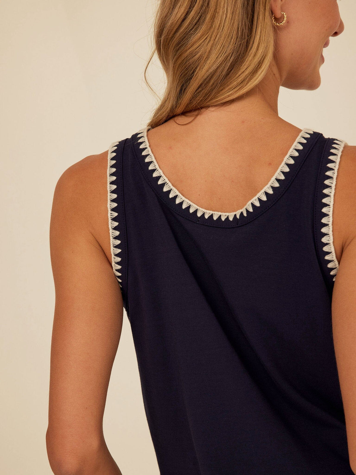 Genevieve Novelty Stitch Eco Jersey Tank