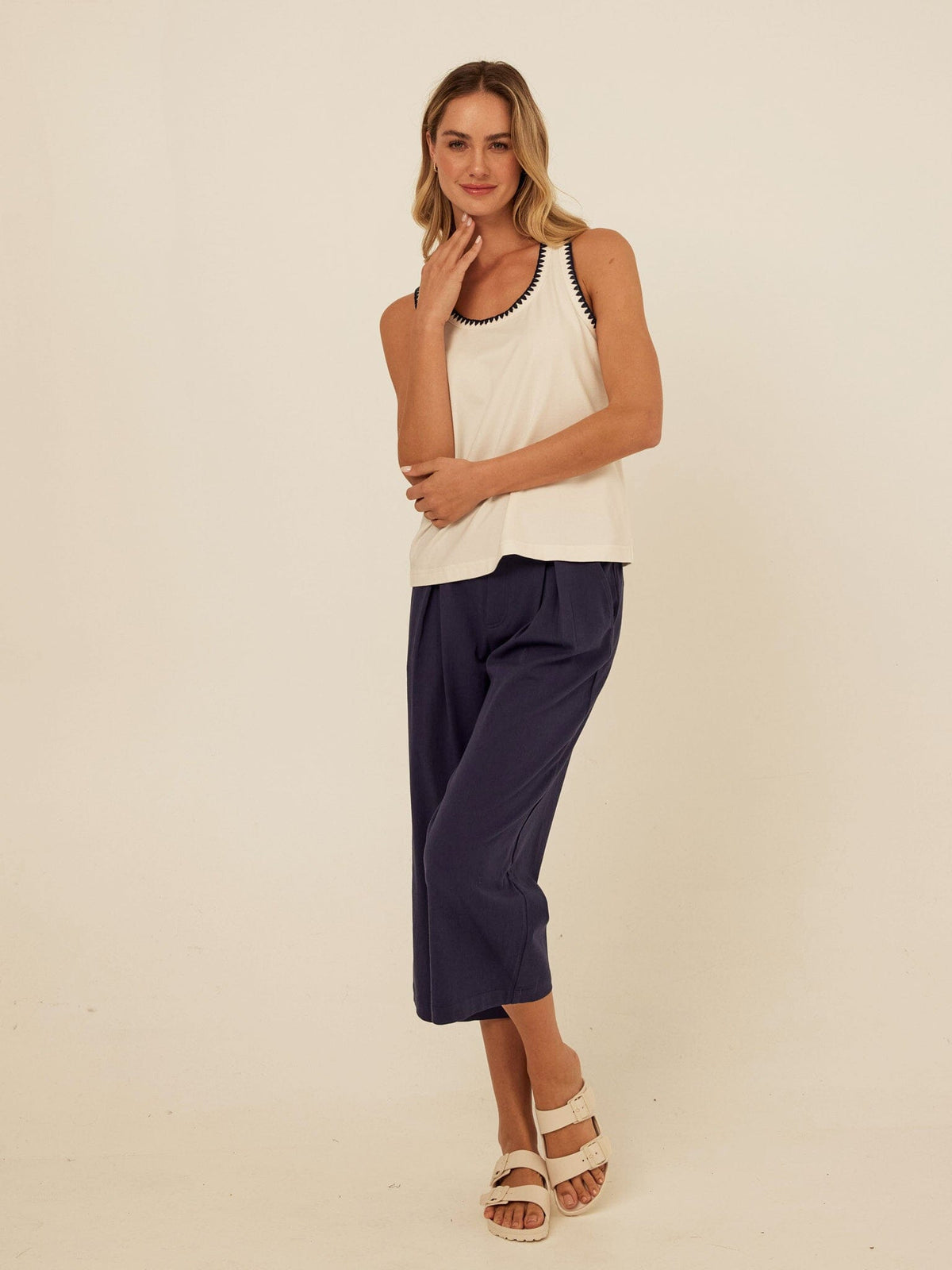 Genevieve Novelty Stitch Eco Jersey Tank