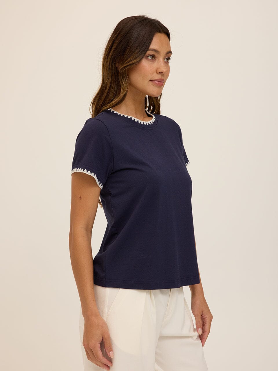 Ginny Novelty Stitch Eco Jersey Tee