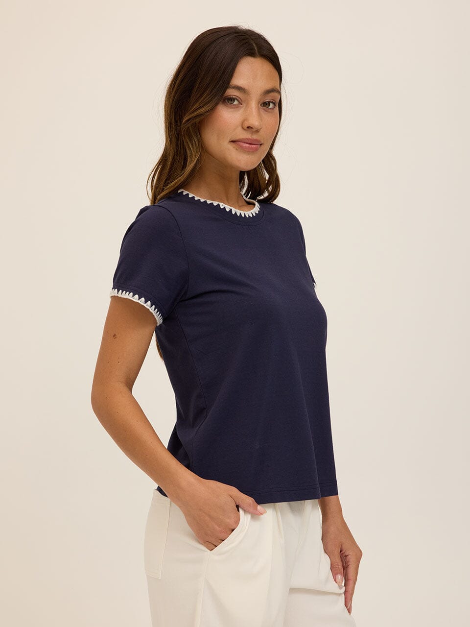 Ginny Novelty Stitch Eco Jersey Tee