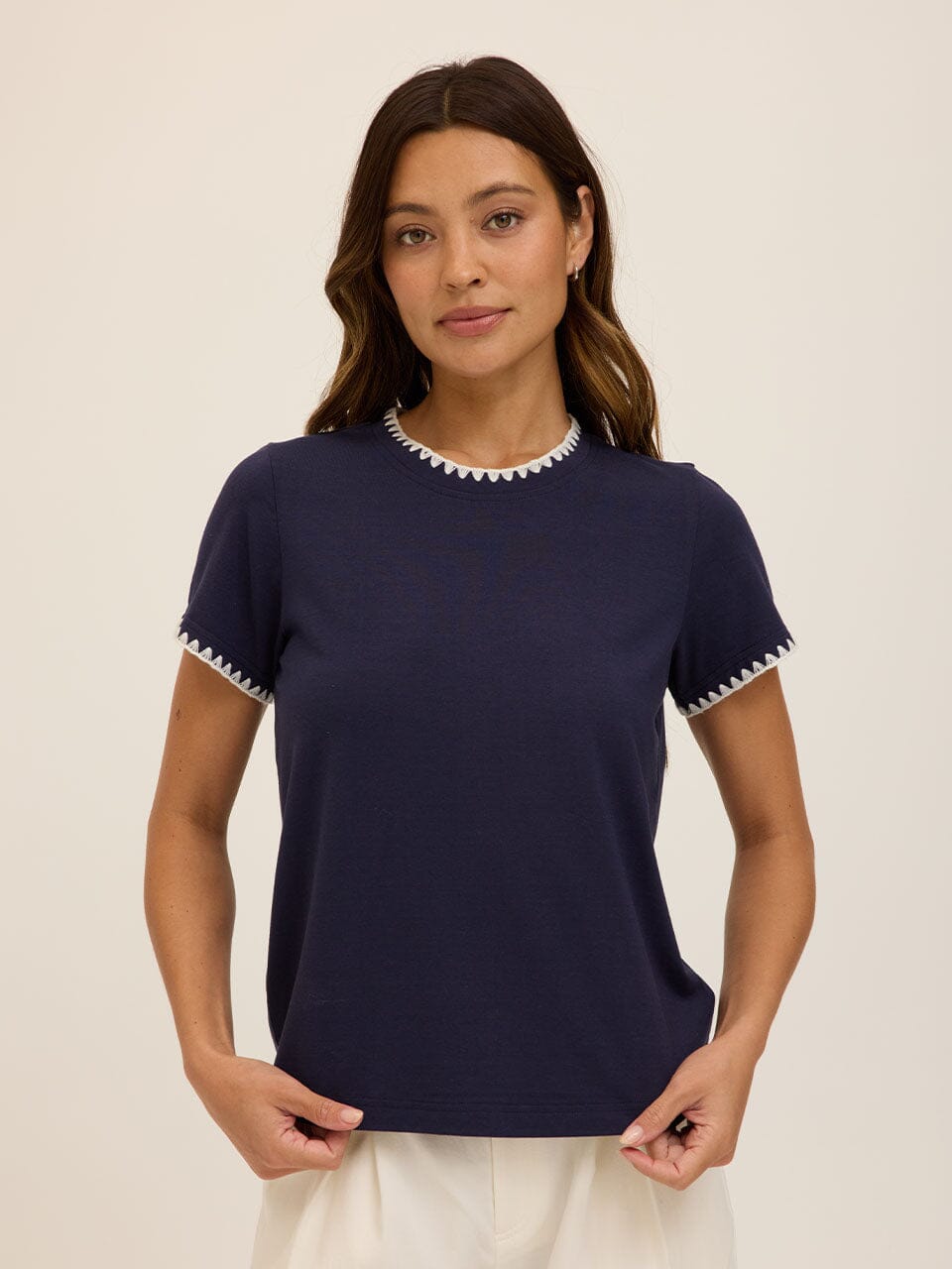 Ginny Novelty Stitch Eco Jersey Tee