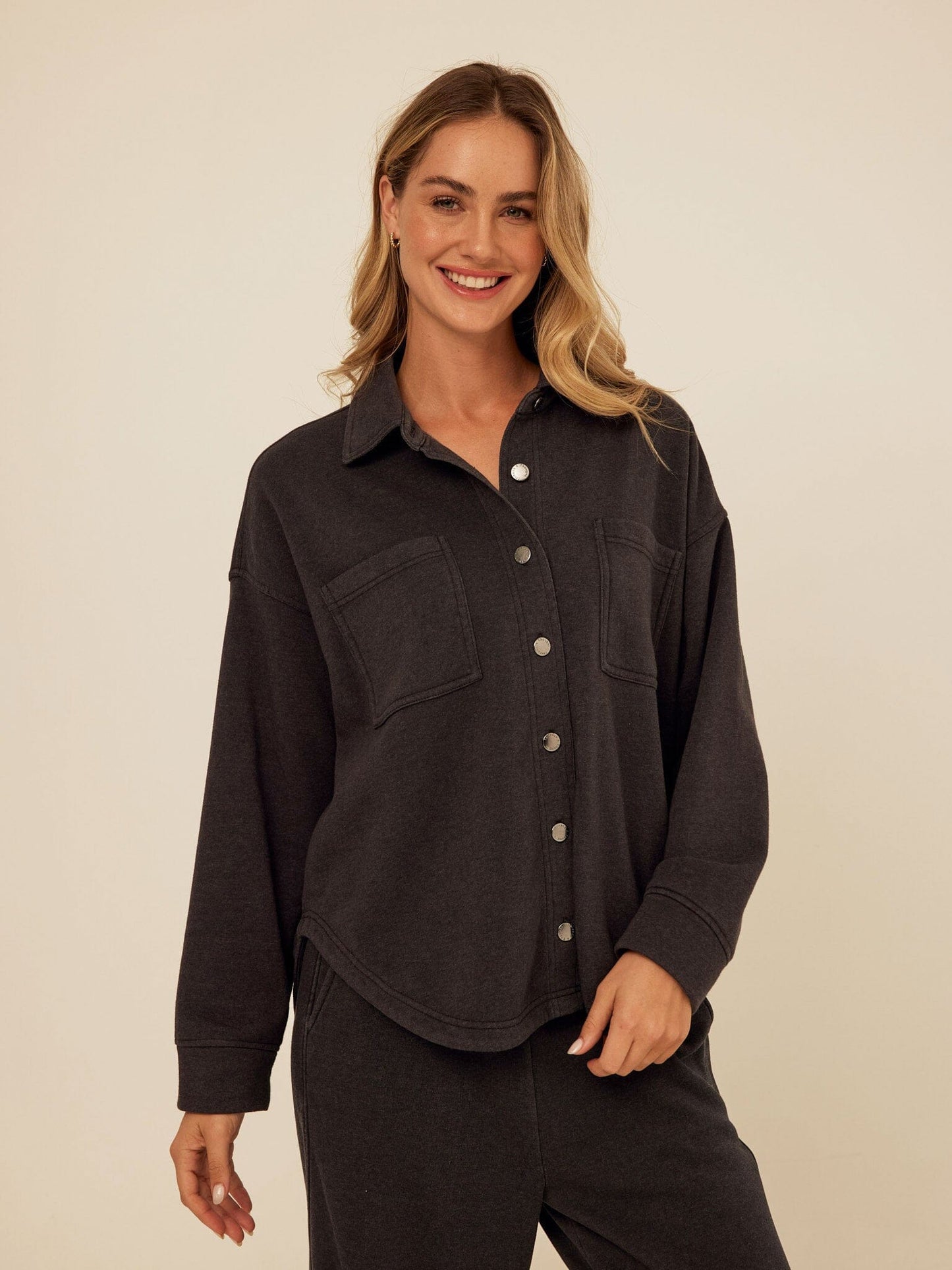 Blaire Mineral Wash Fleece Button-Down