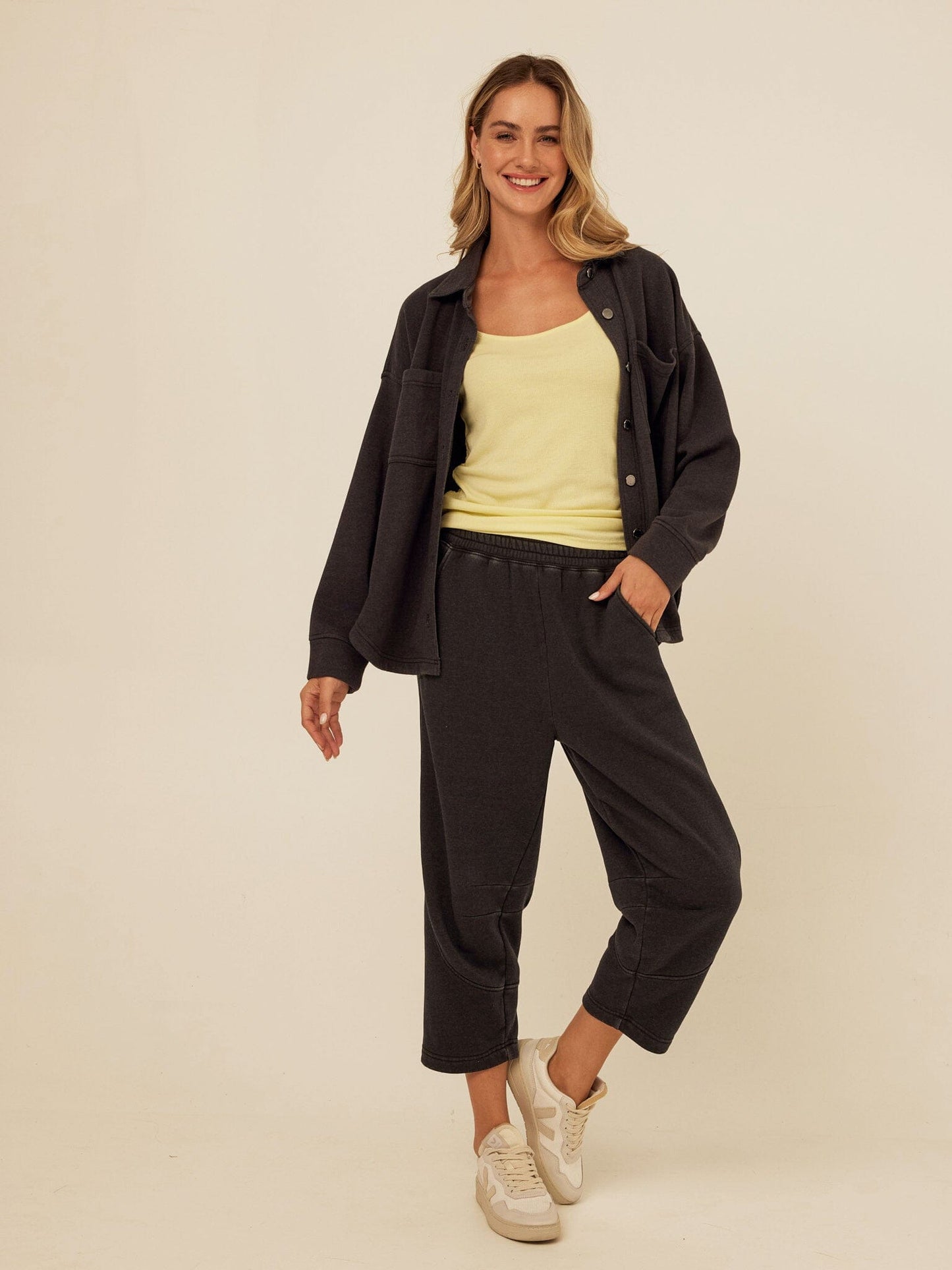 Blaire Mineral Wash Fleece Button-Down