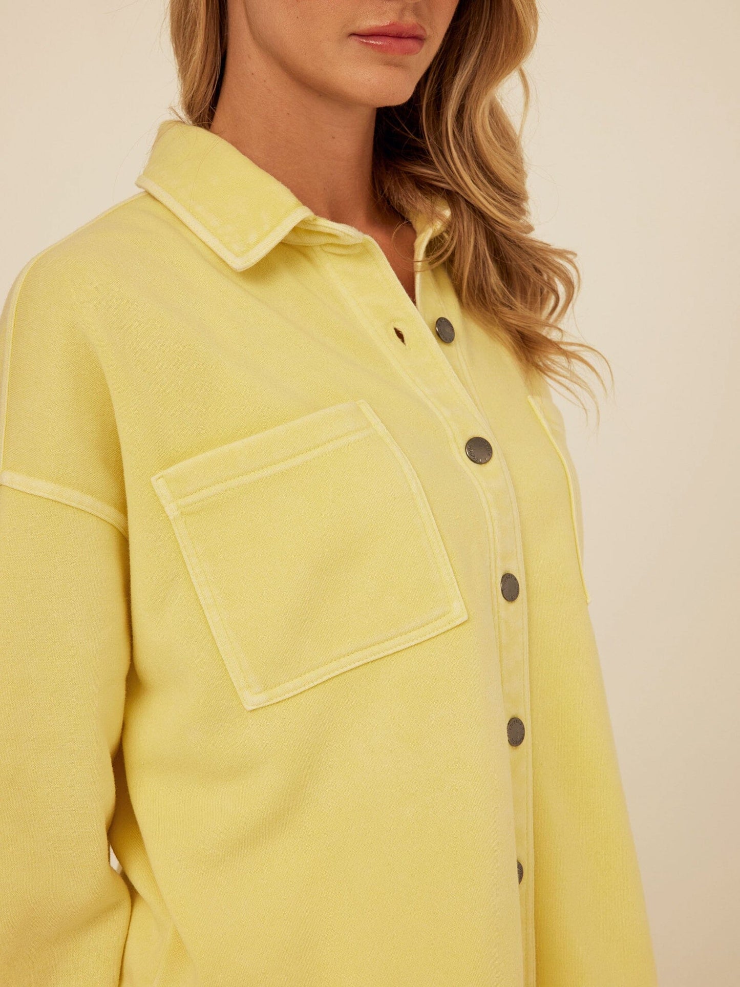 Blaire Mineral Wash Fleece Button-Down
