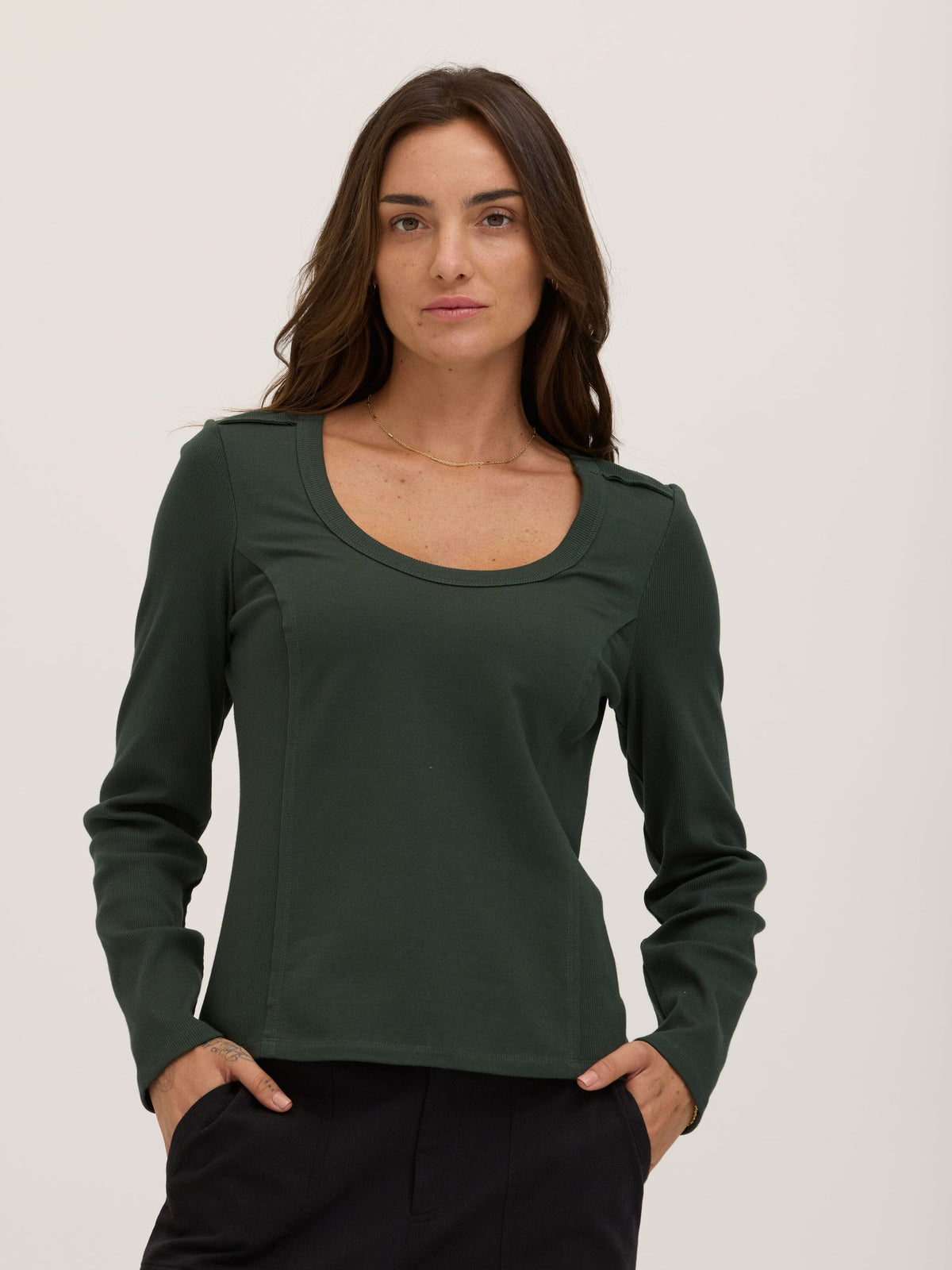 Karlene Organic Rib Mix Long Sleeve
