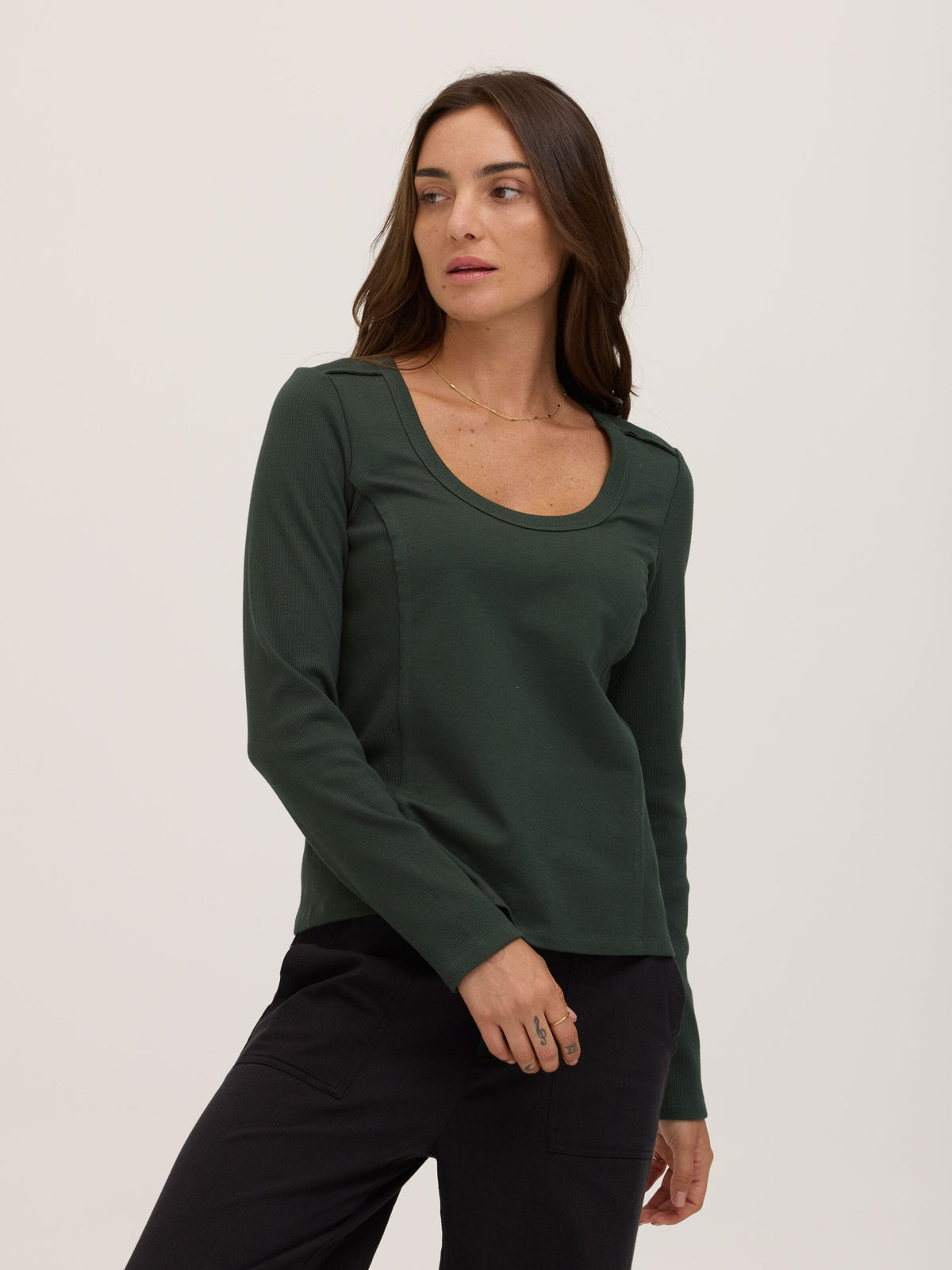 Karlene Organic Rib Mix Long Sleeve