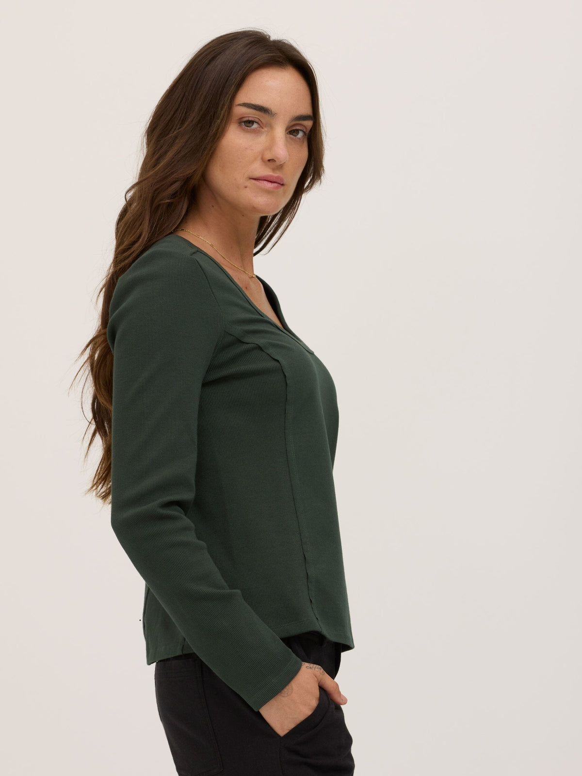Karlene Organic Rib Mix Long Sleeve