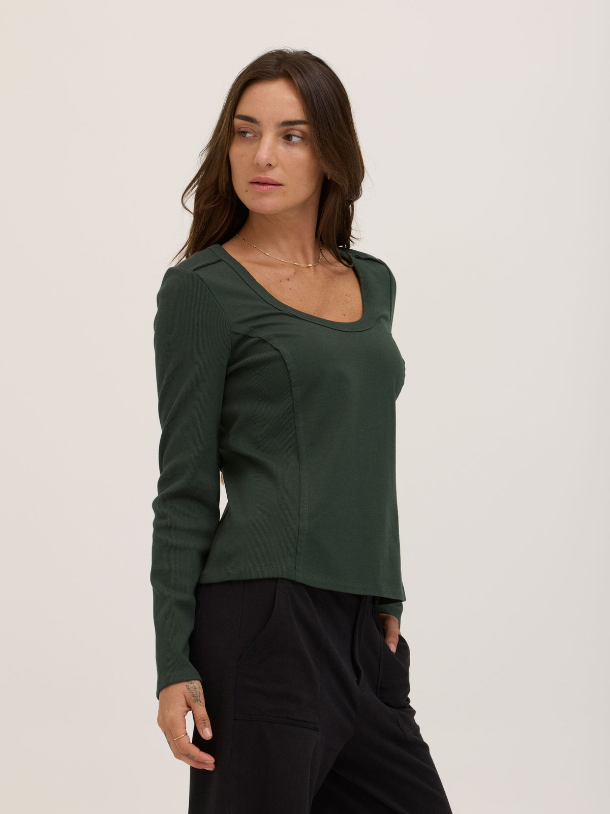 Karlene Organic Rib Mix Long Sleeve