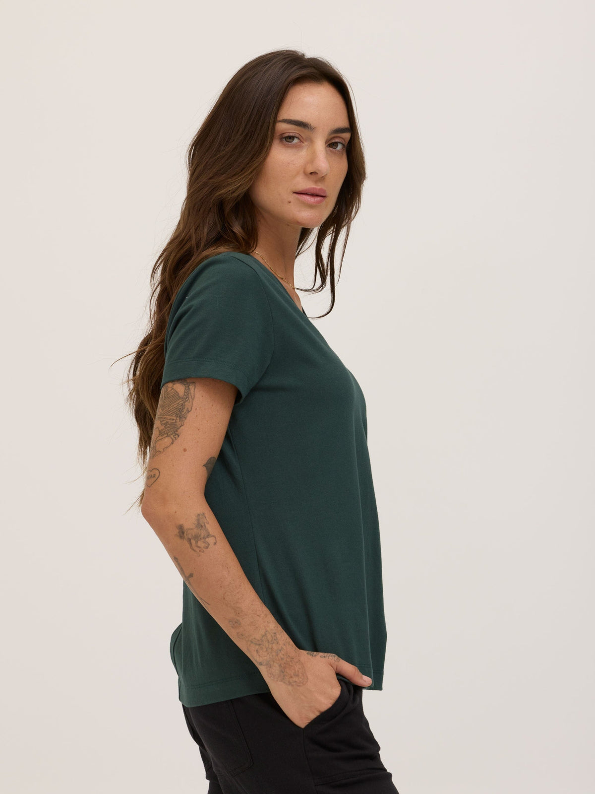 Aria Essential Jersey V-Neck Tee