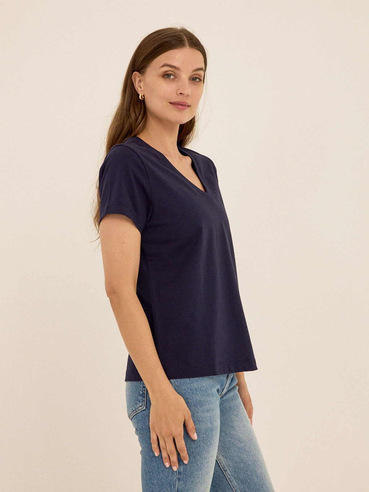 Aria Essential Jersey V-Neck Tee
