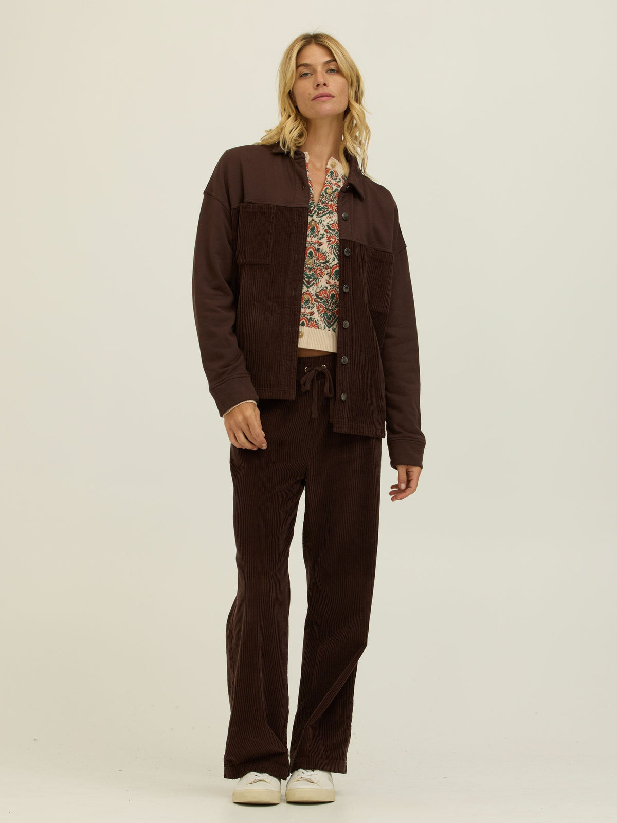 Peggy Terry Corduroy Mix Button-Down