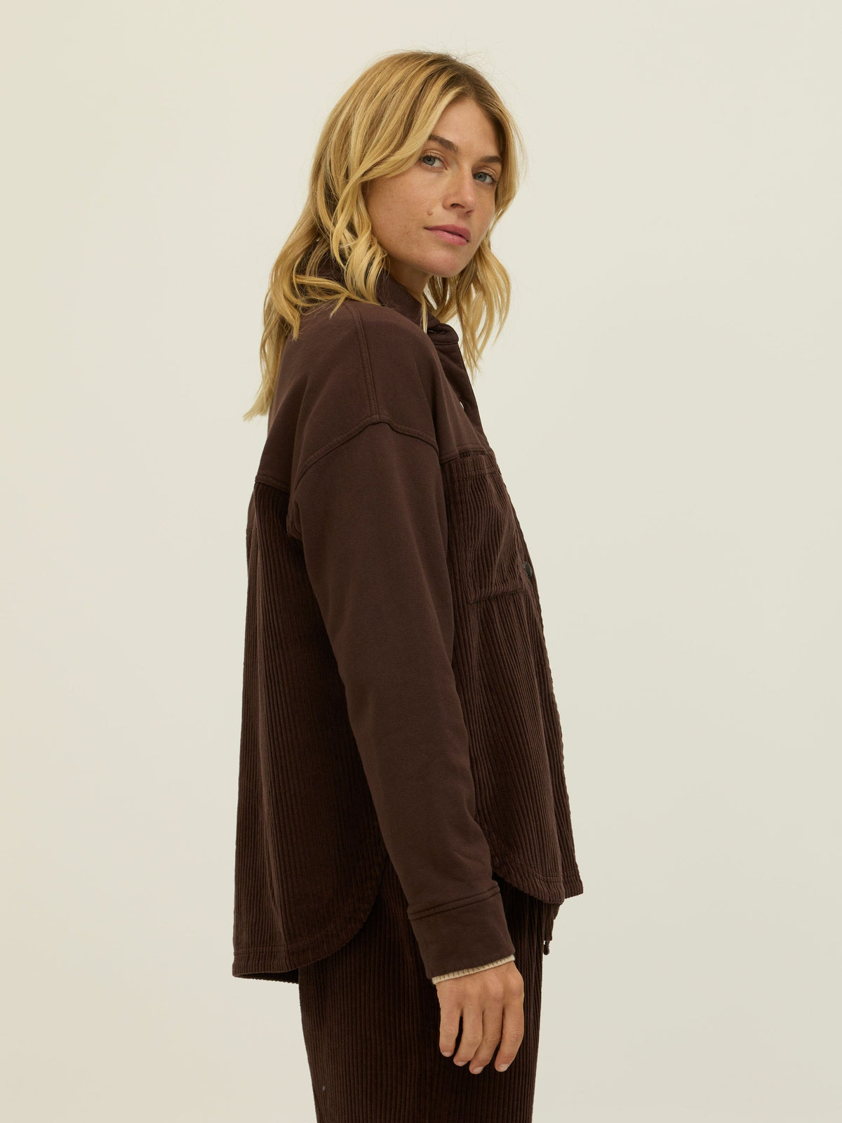 Peggy Terry Corduroy Mix Button-Down