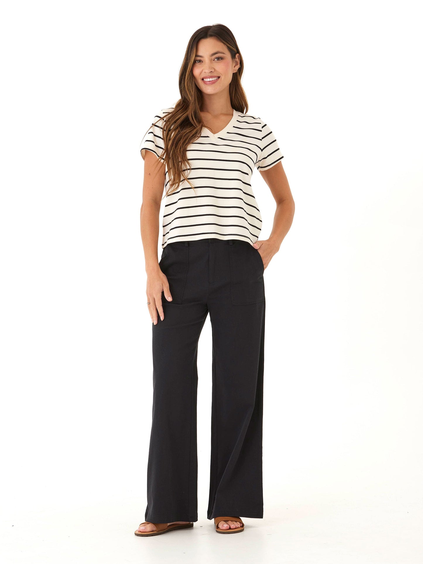 Pamela Stretch Twill Wide Leg Pant