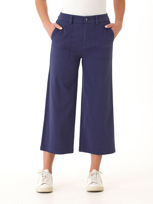 Pamela Stretch Twill Wide Leg Crop Pant