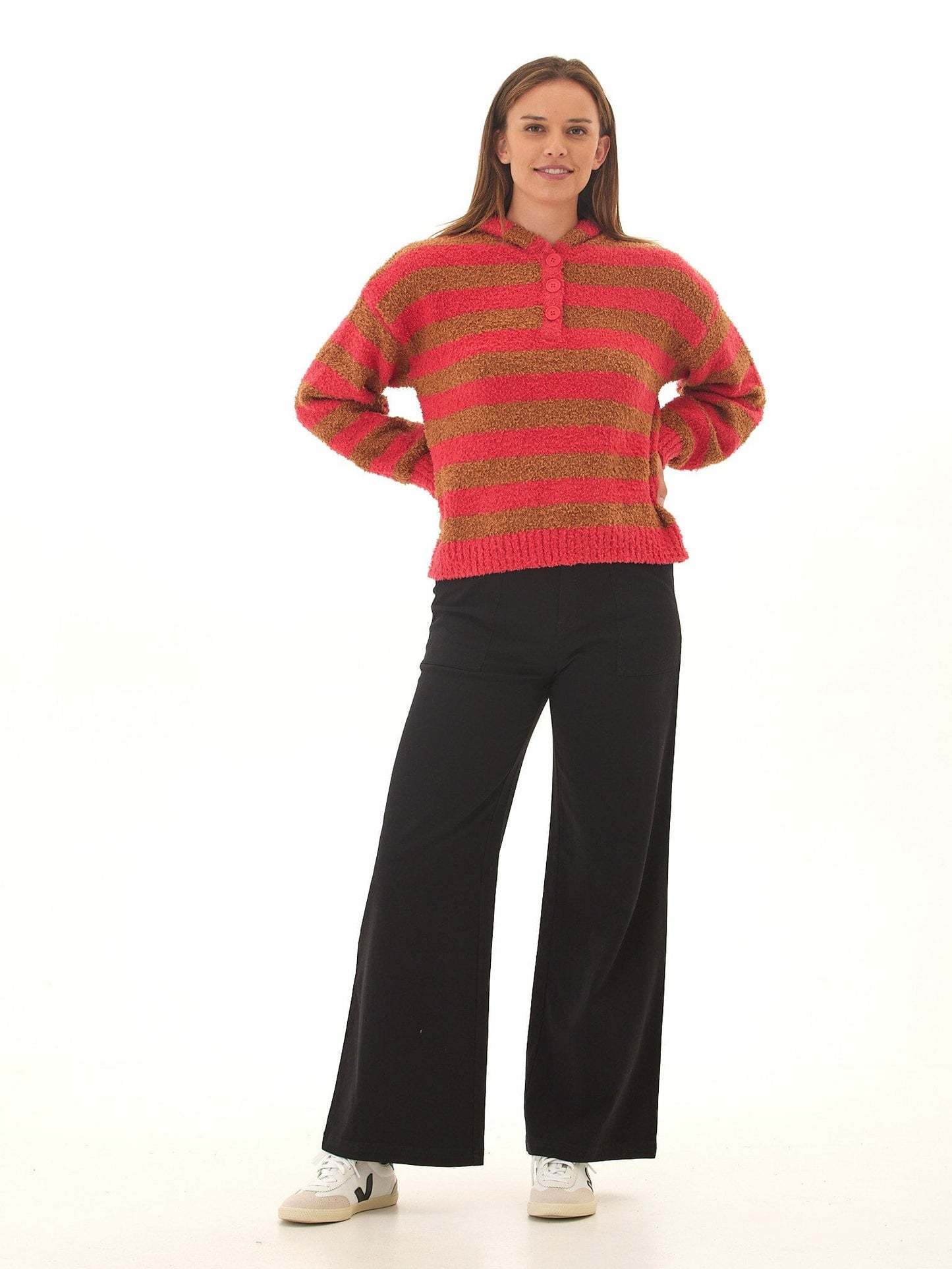 Tanisha Boucle Henley Hoodie