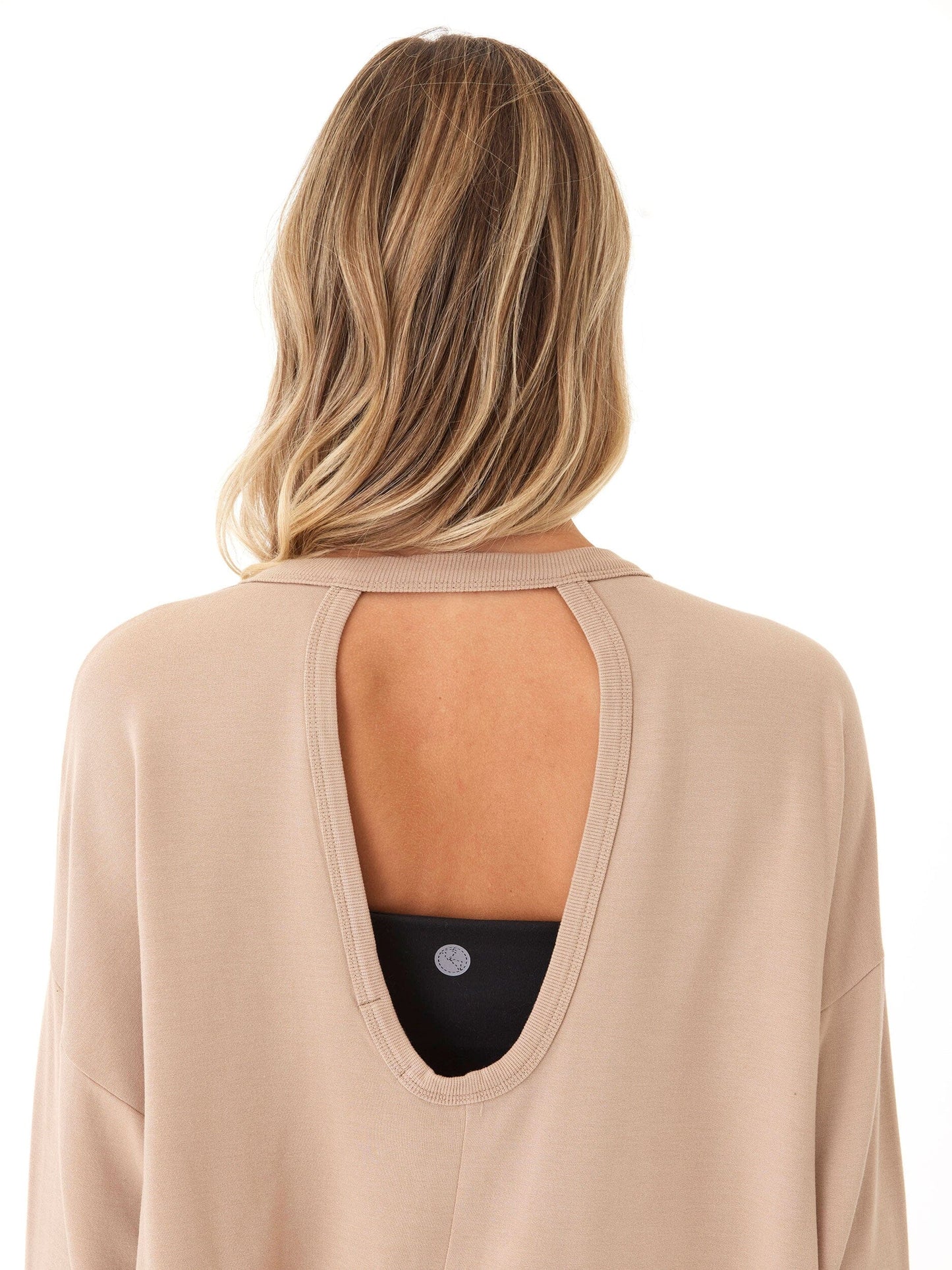Raylin Feather Fleece Back Detail Top