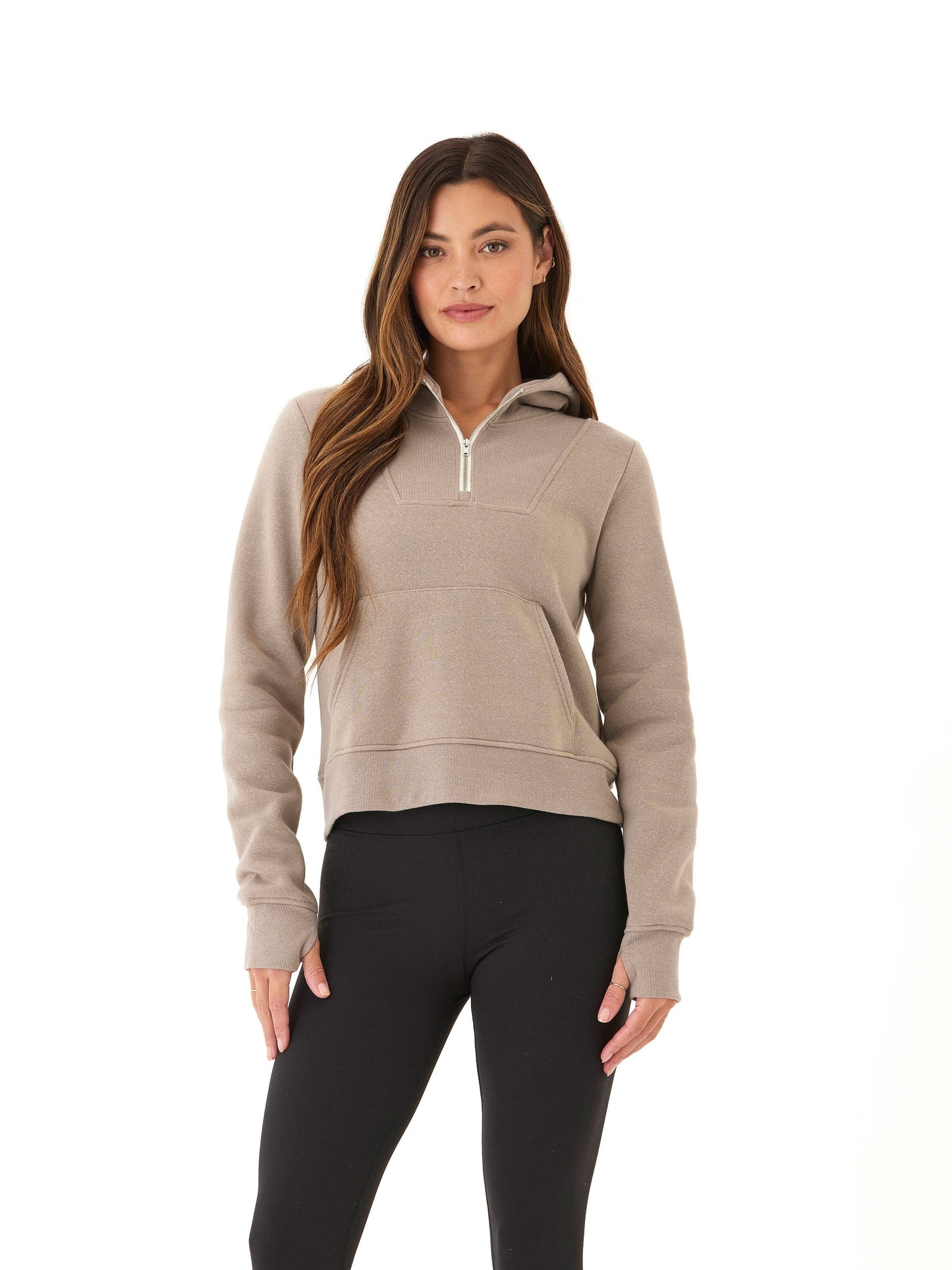Tyra Triblend Fleece Quarter Zip Hoodie