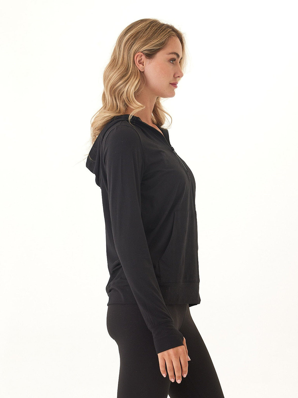 Gretchen Quarter Zip Luxe Jersey Hoodie