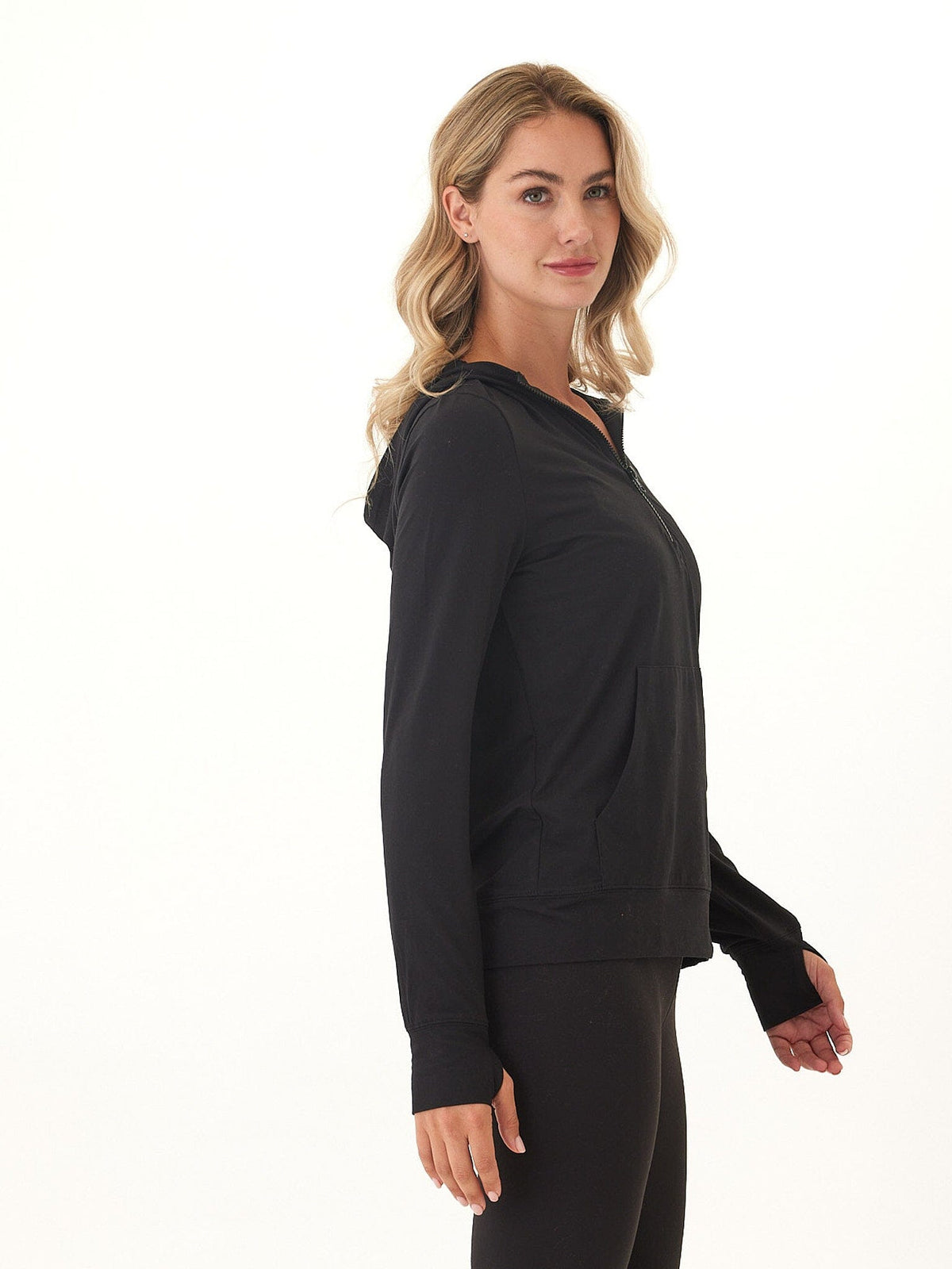 Gretchen Quarter Zip Luxe Jersey Hoodie