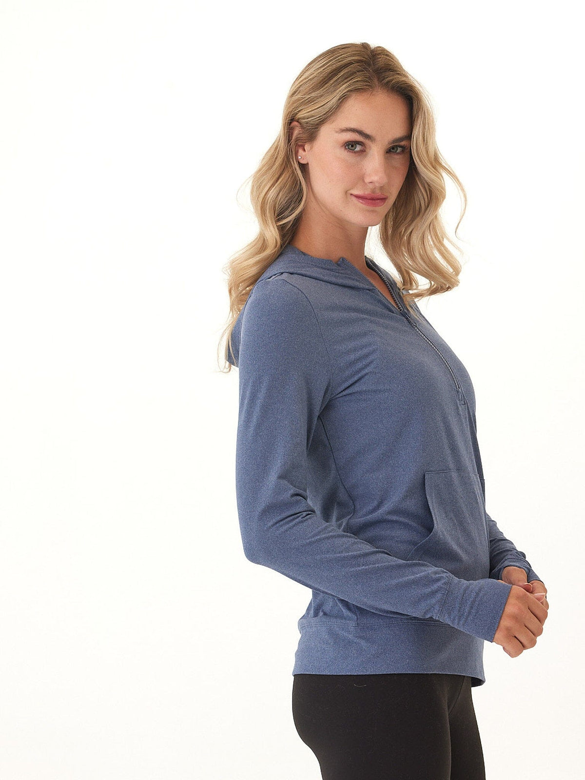 Gretchen Quarter Zip Luxe Jersey Hoodie