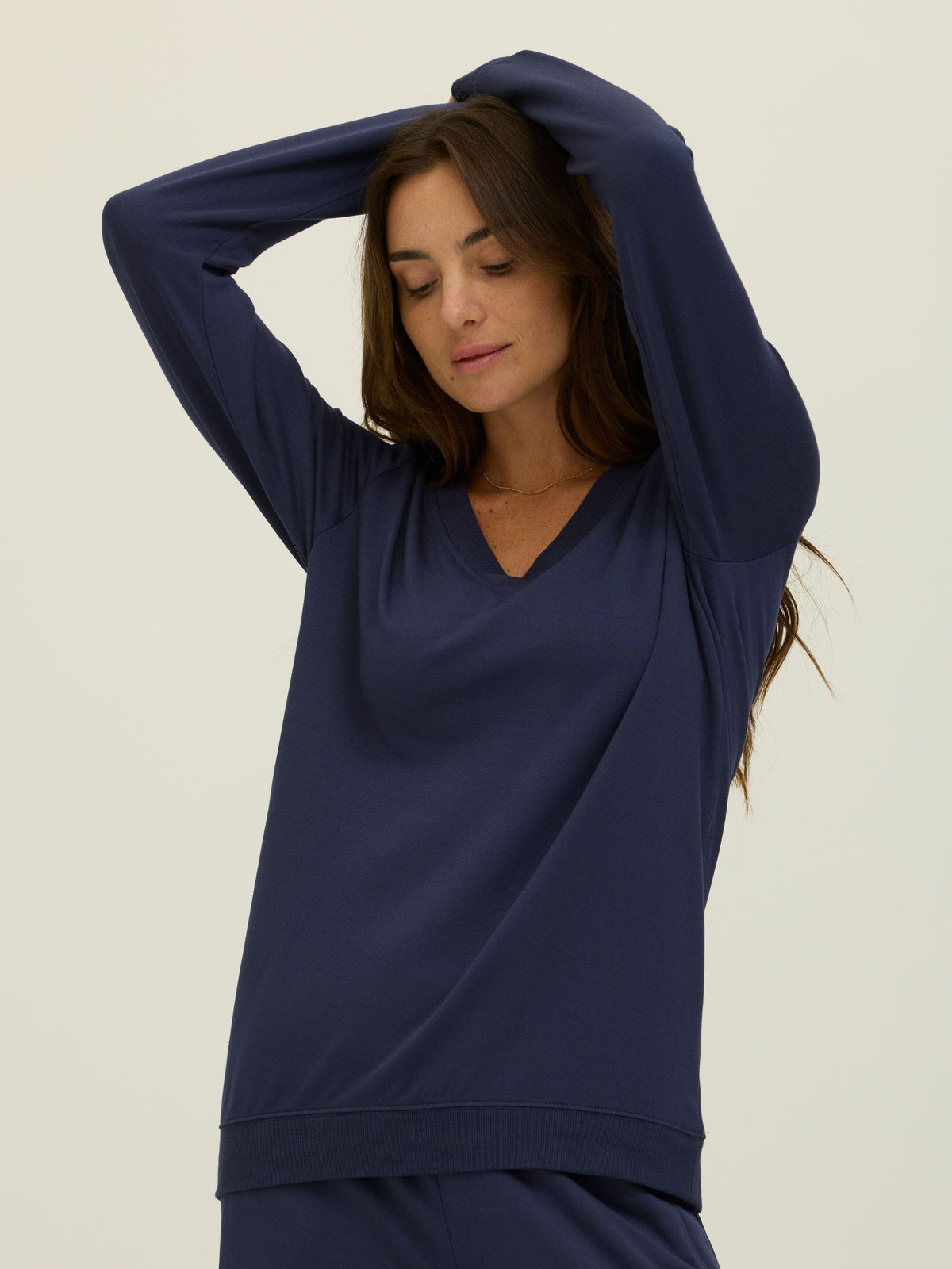 Edwina Feather Fleece V-Neck Pullover