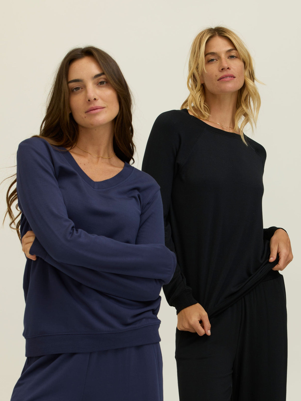 Edwina Feather Fleece V-Neck Pullover