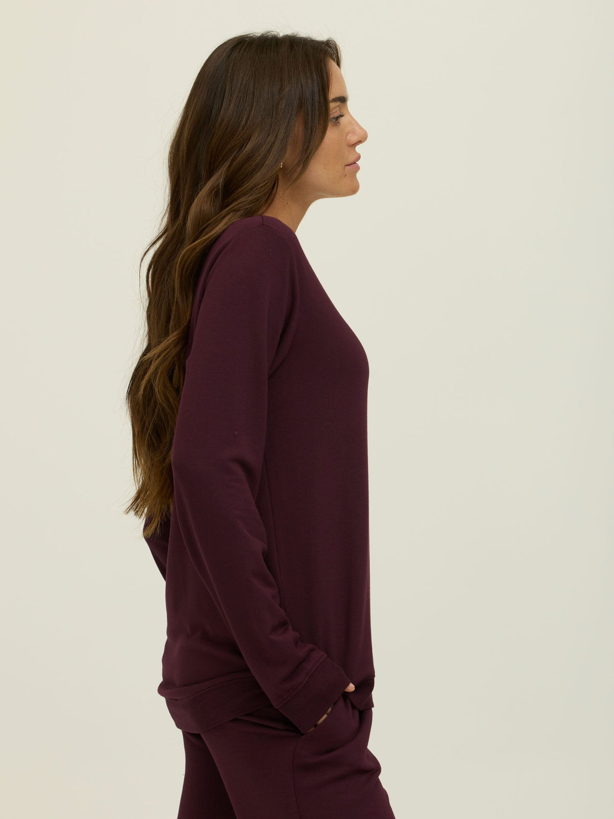 Edwina Feather Fleece V-Neck Pullover
