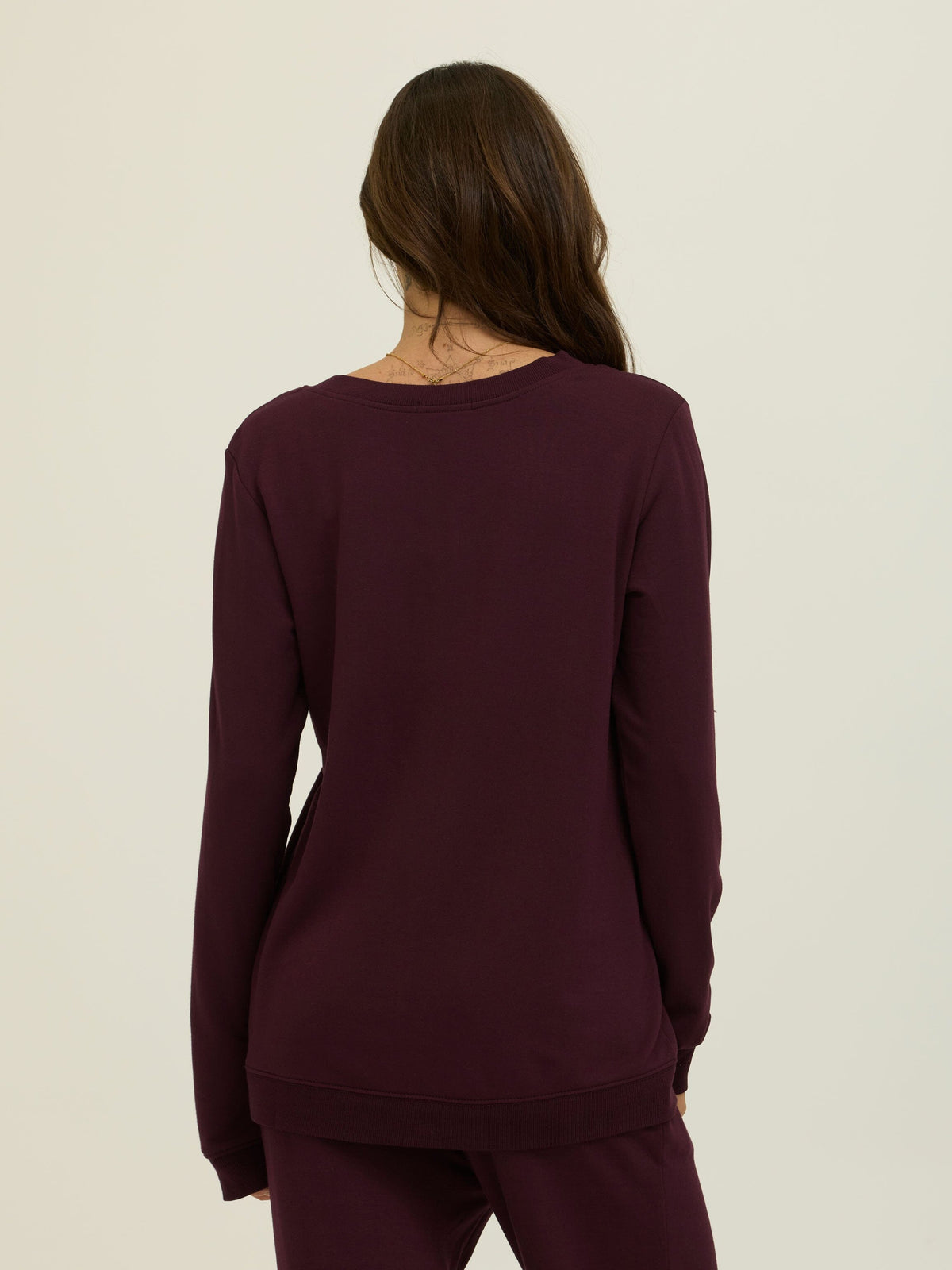Edwina Feather Fleece V-Neck Pullover